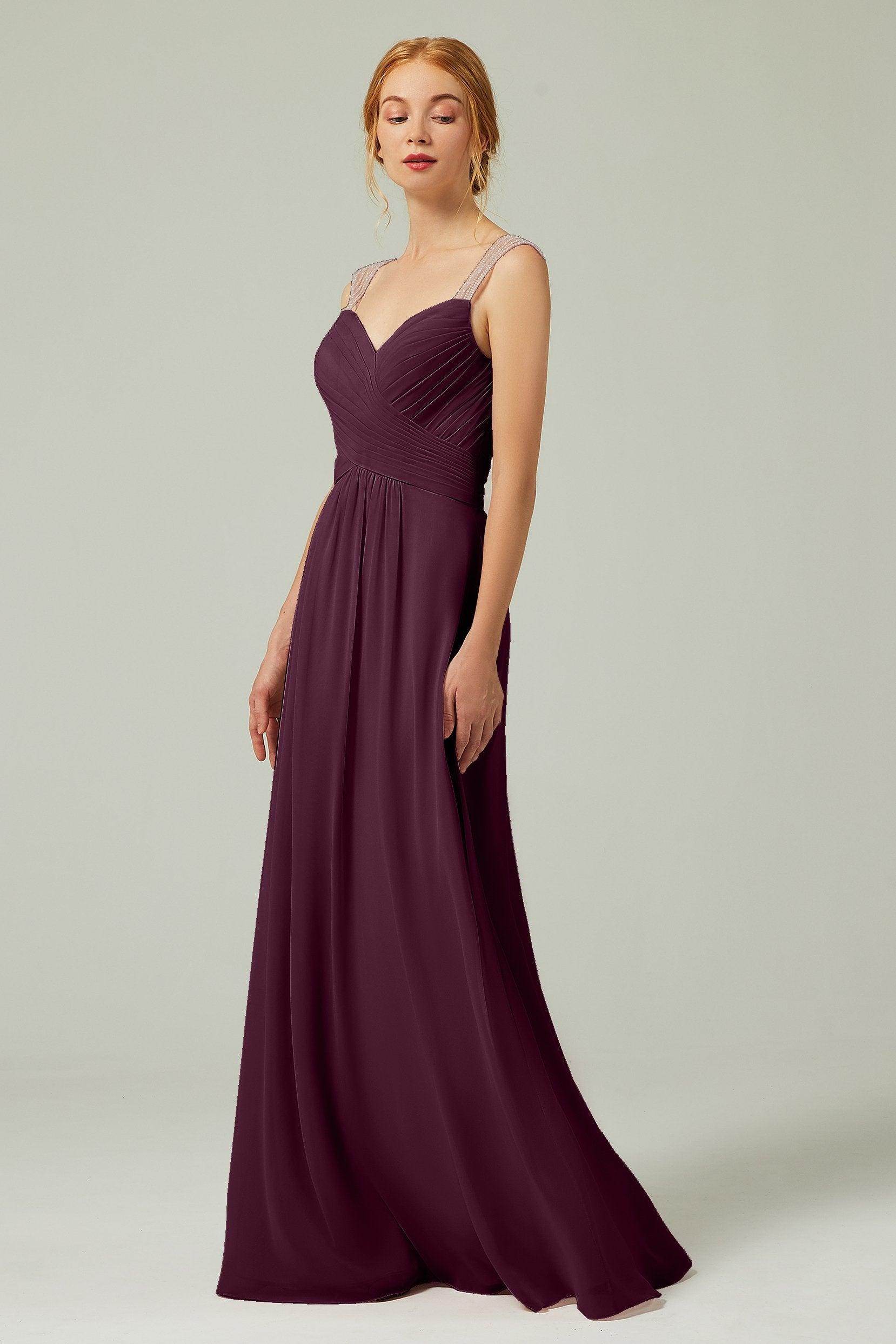 A-Line Floor Length Chiffon Bridesmaid Dress CB0316 - COCOMELODY