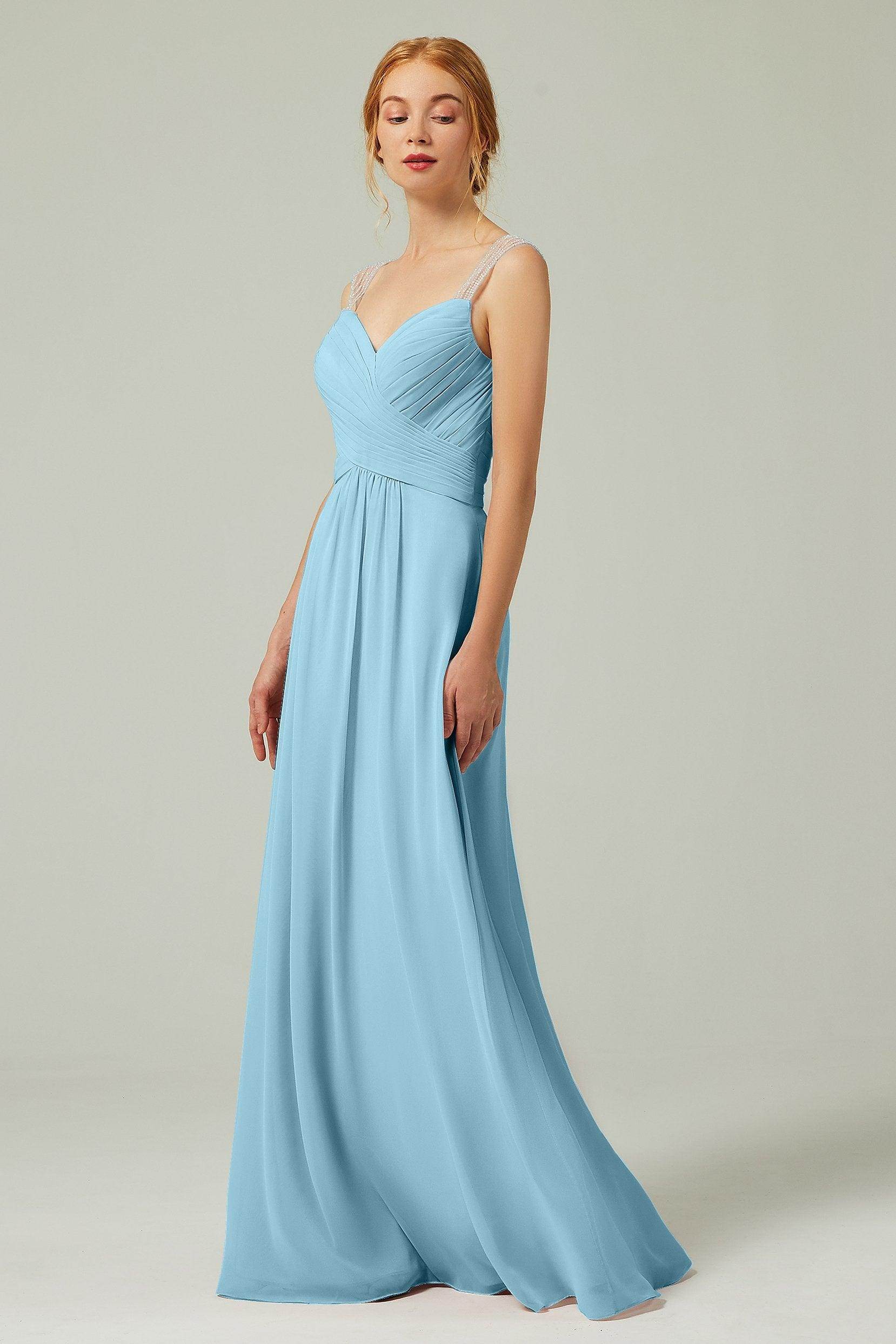 A-Line Floor Length Chiffon Bridesmaid Dress CB0316 - COCOMELODY