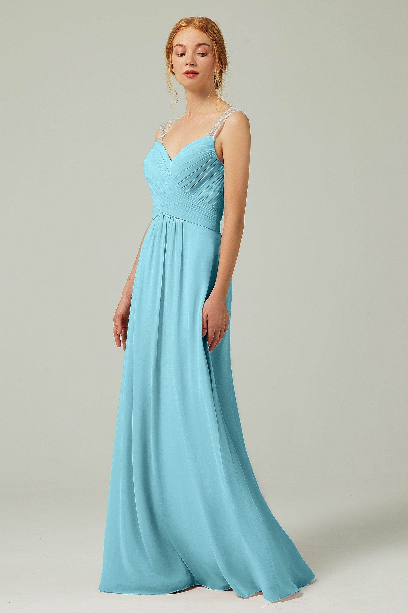 A-Line Floor Length Chiffon Bridesmaid Dress CB0316 - COCOMELODY