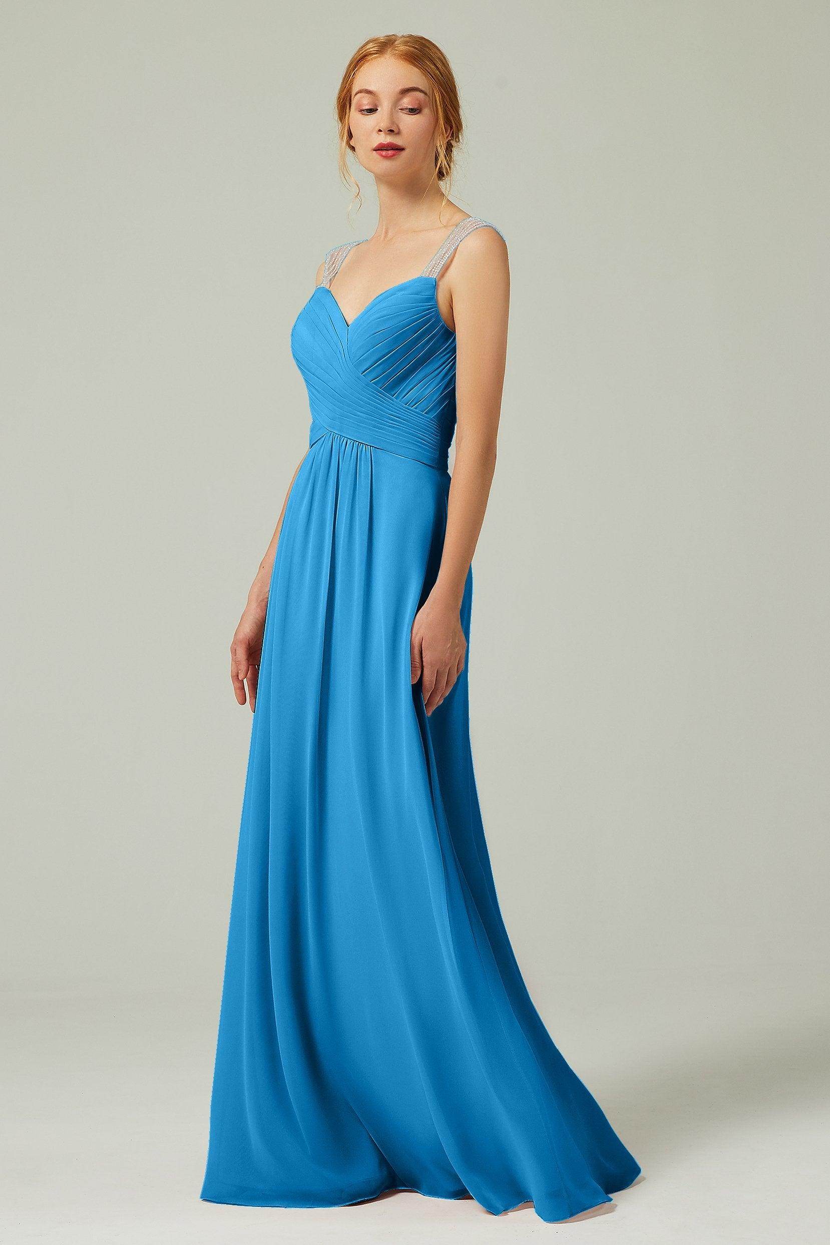A-Line Floor Length Chiffon Bridesmaid Dress CB0316 - COCOMELODY