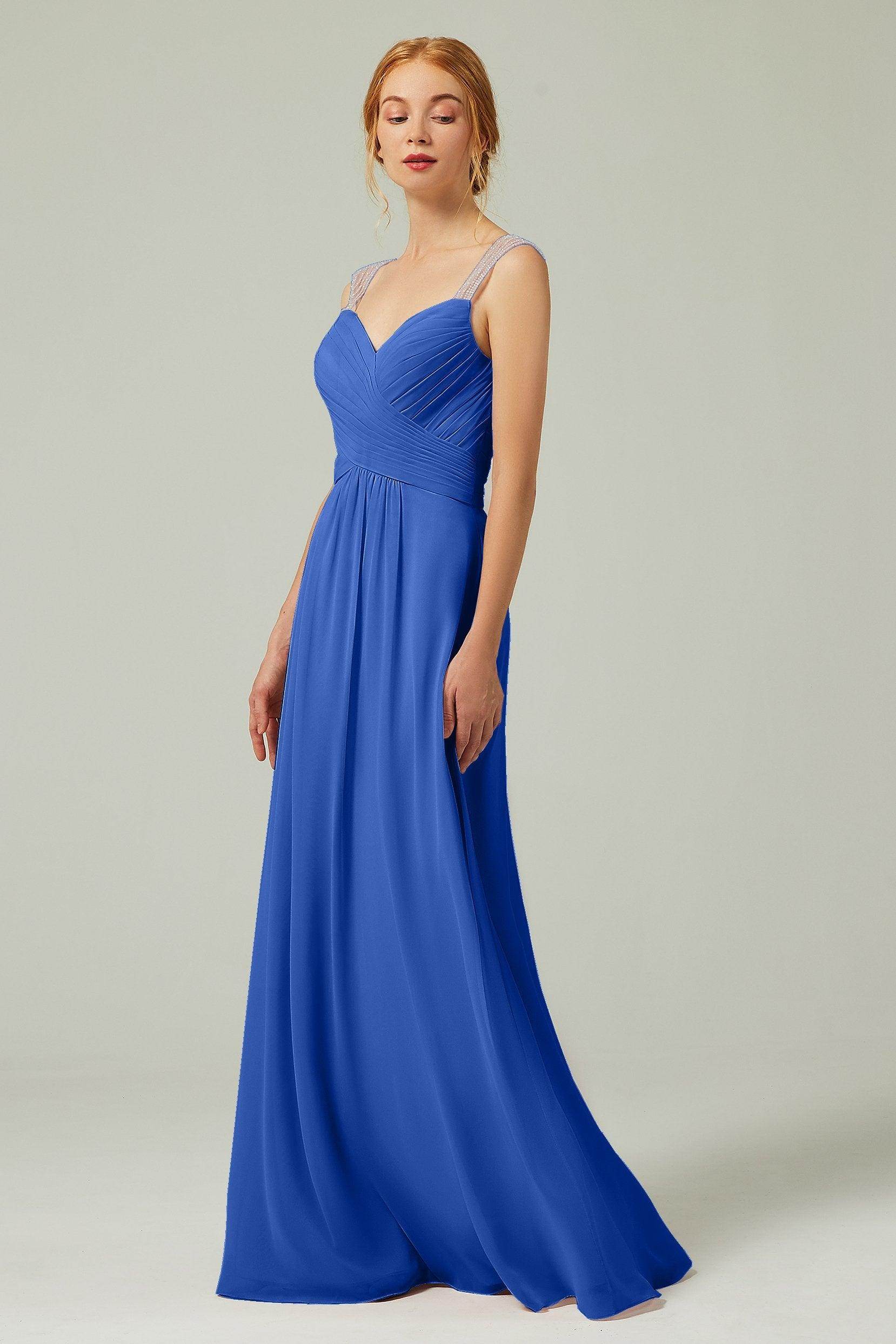 A-Line Floor Length Chiffon Bridesmaid Dress CB0316 - COCOMELODY