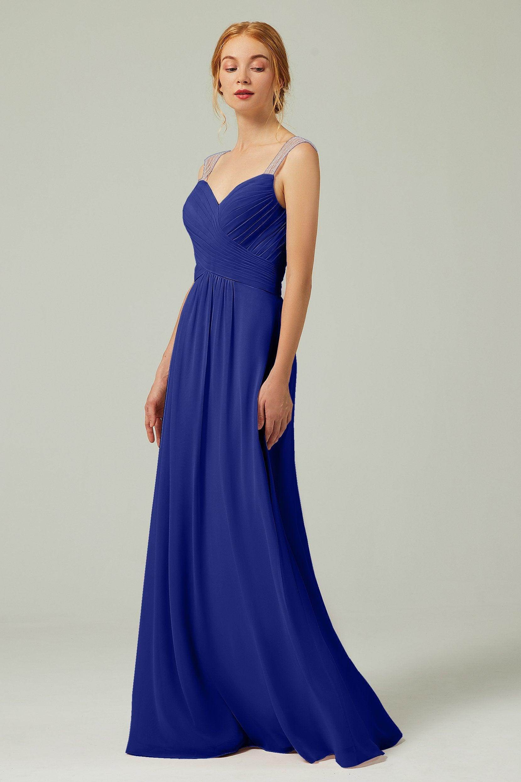 A-Line Floor Length Chiffon Bridesmaid Dress CB0316 - COCOMELODY