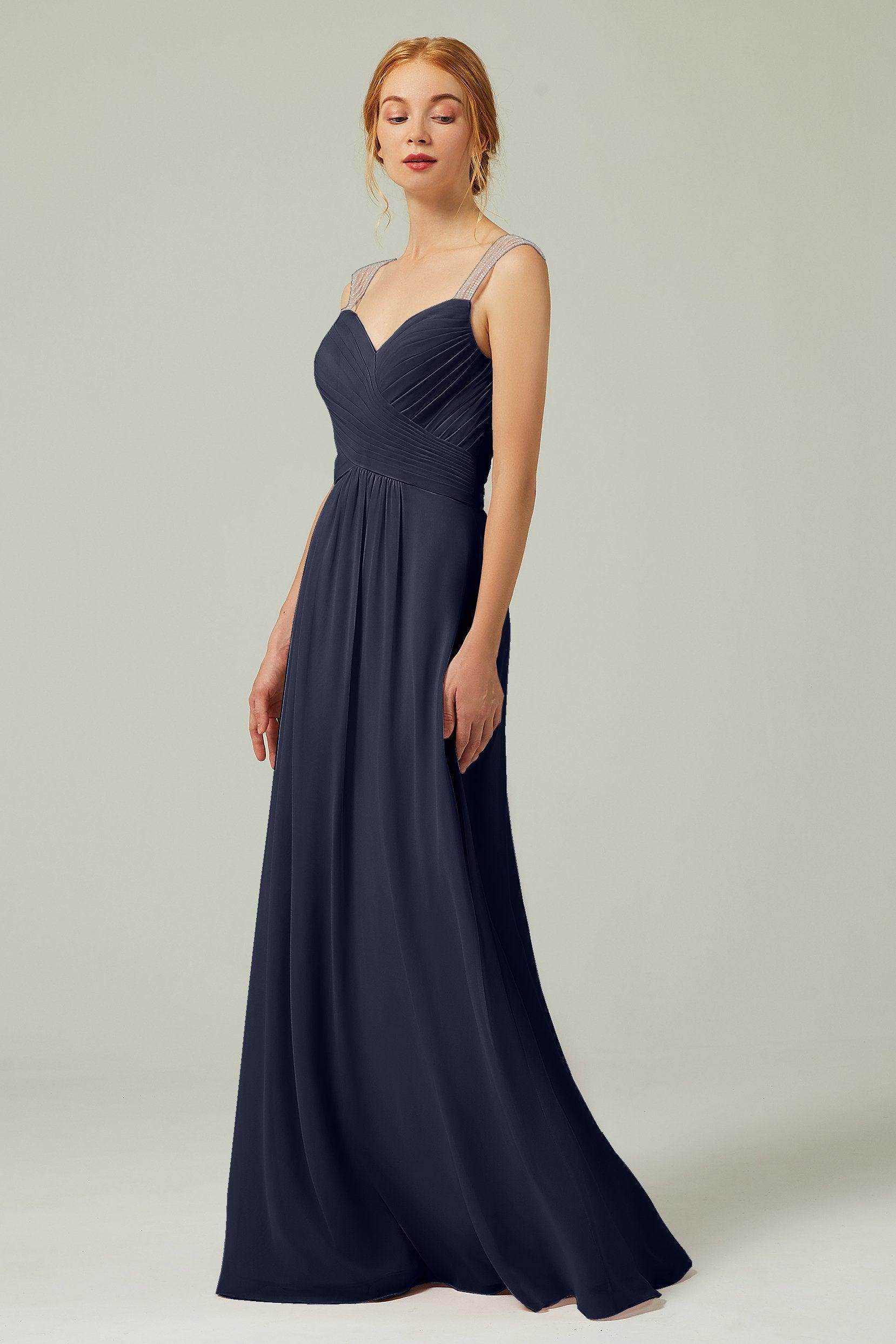A-Line Floor Length Chiffon Bridesmaid Dress CB0316 - COCOMELODY
