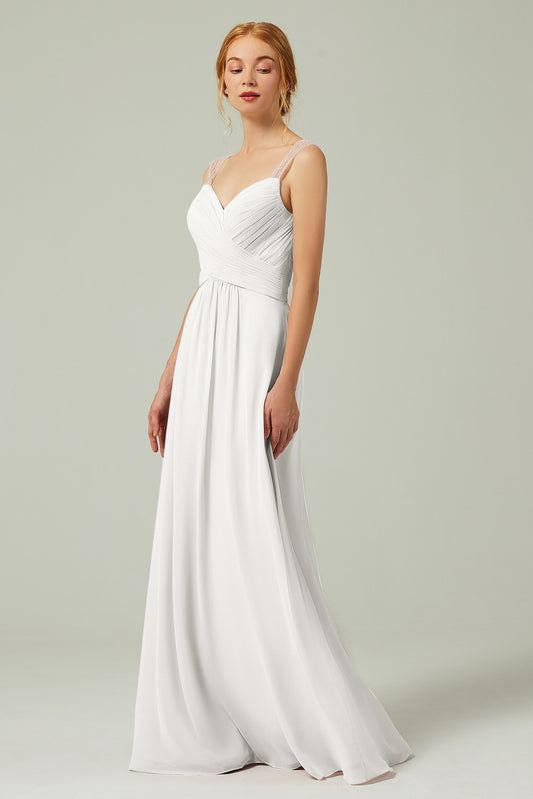 A-Line Floor Length Chiffon Bridesmaid Dress CB0316