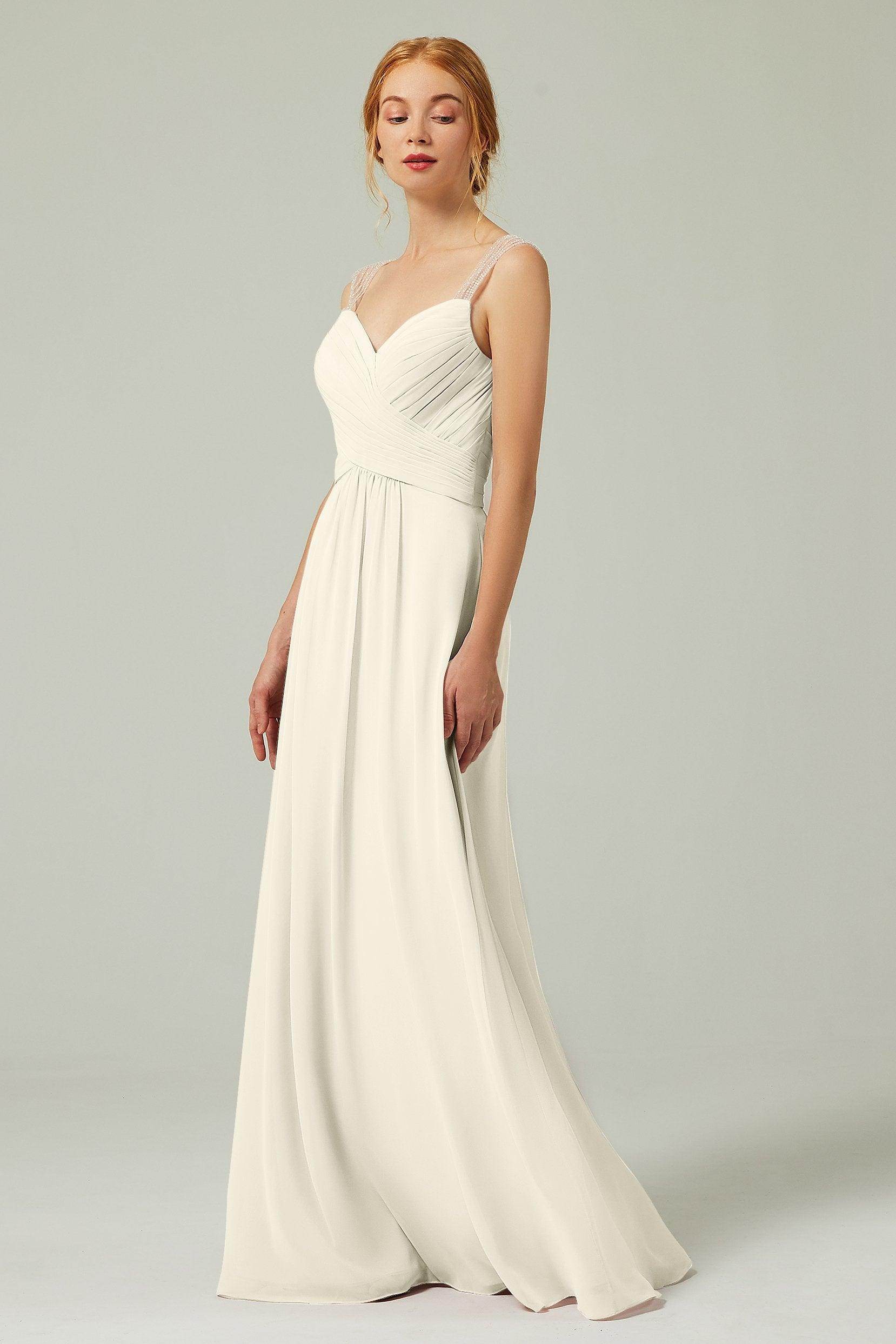 A-Line Floor Length Chiffon Bridesmaid Dress CB0316 - COCOMELODY