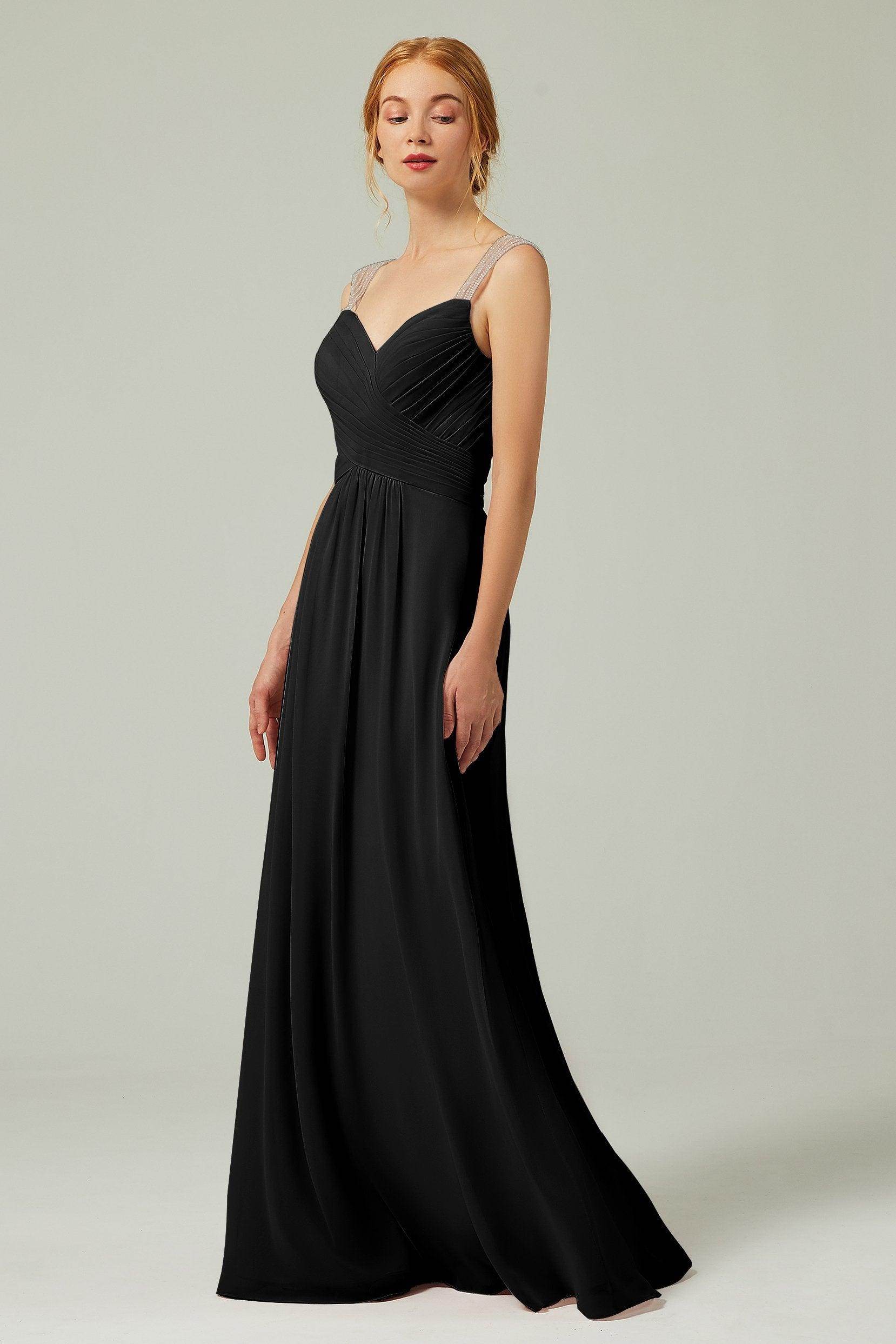 A-Line Floor Length Chiffon Bridesmaid Dress CB0316 - COCOMELODY
