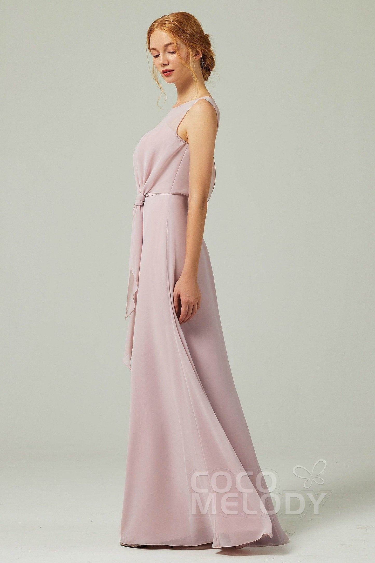 A-Line Floor Length Chiffon Bridesmaid Dress CB0317