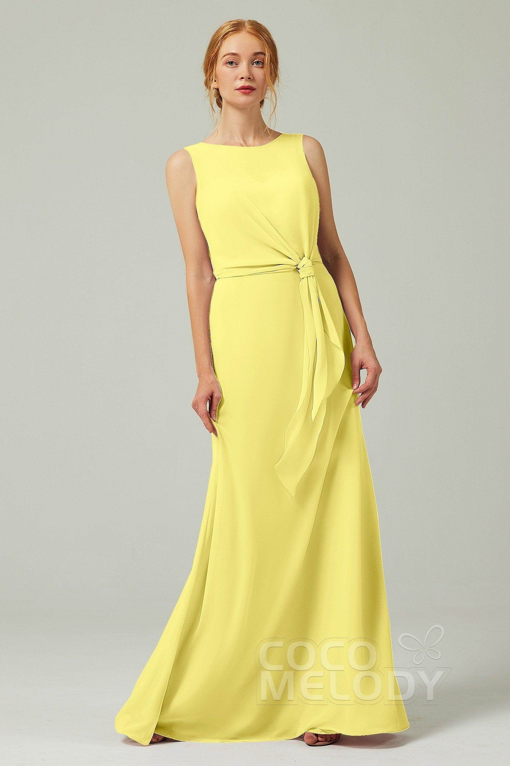 A-Line Floor Length Chiffon Bridesmaid Dress CB0317 - COCOMELODY