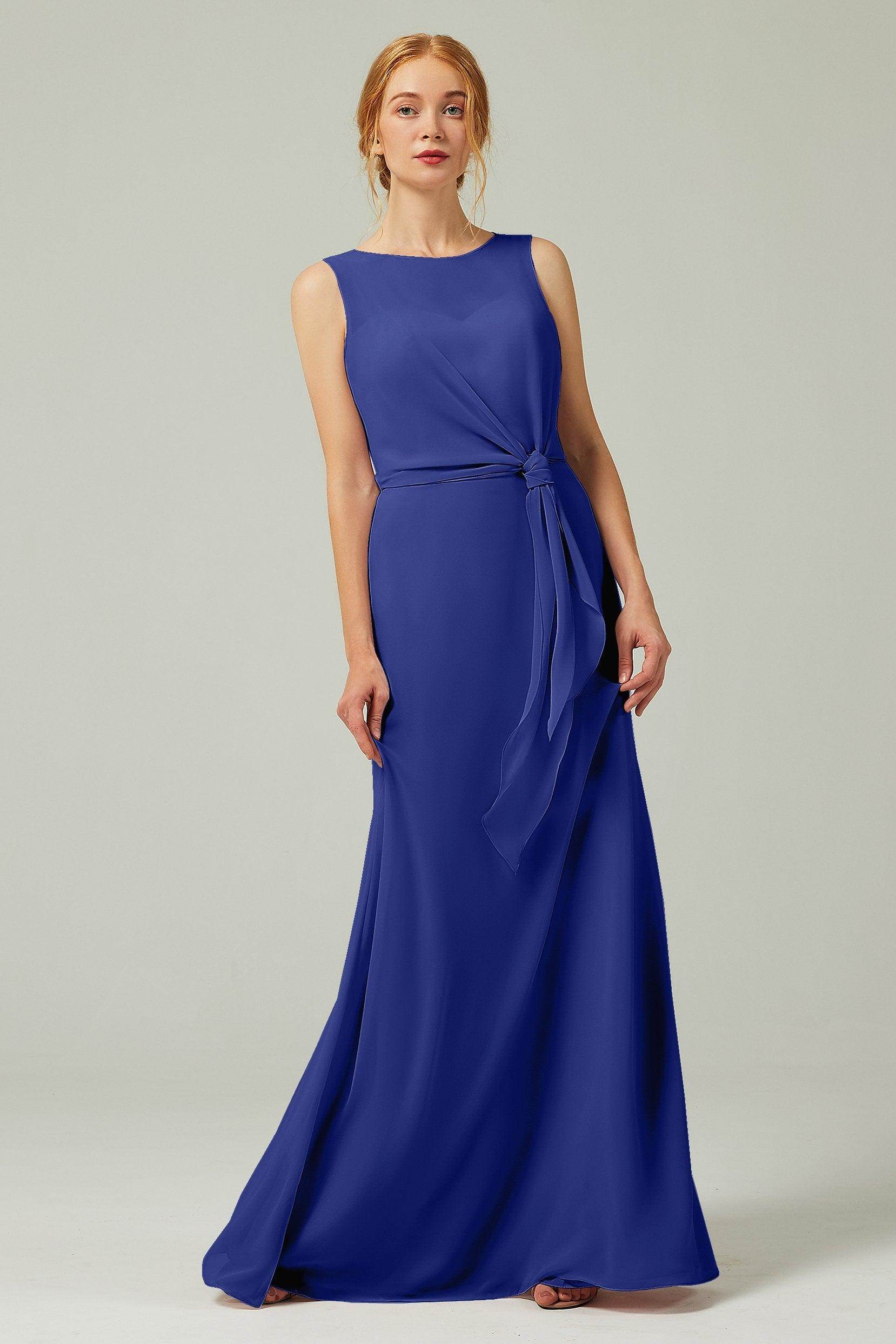 A-Line Floor Length Chiffon Bridesmaid Dress CB0317 - COCOMELODY