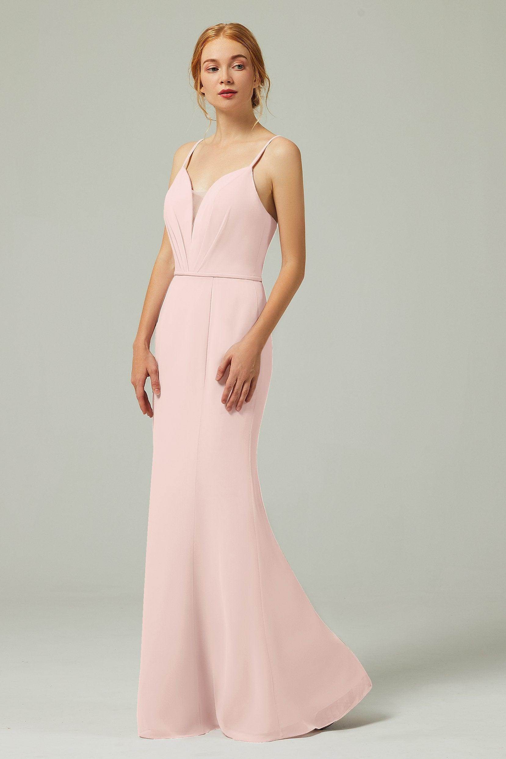 Trumpet-Mermaid Floor Length Chiffon Bridesmaid Dress CB0319 - COCOMELODY