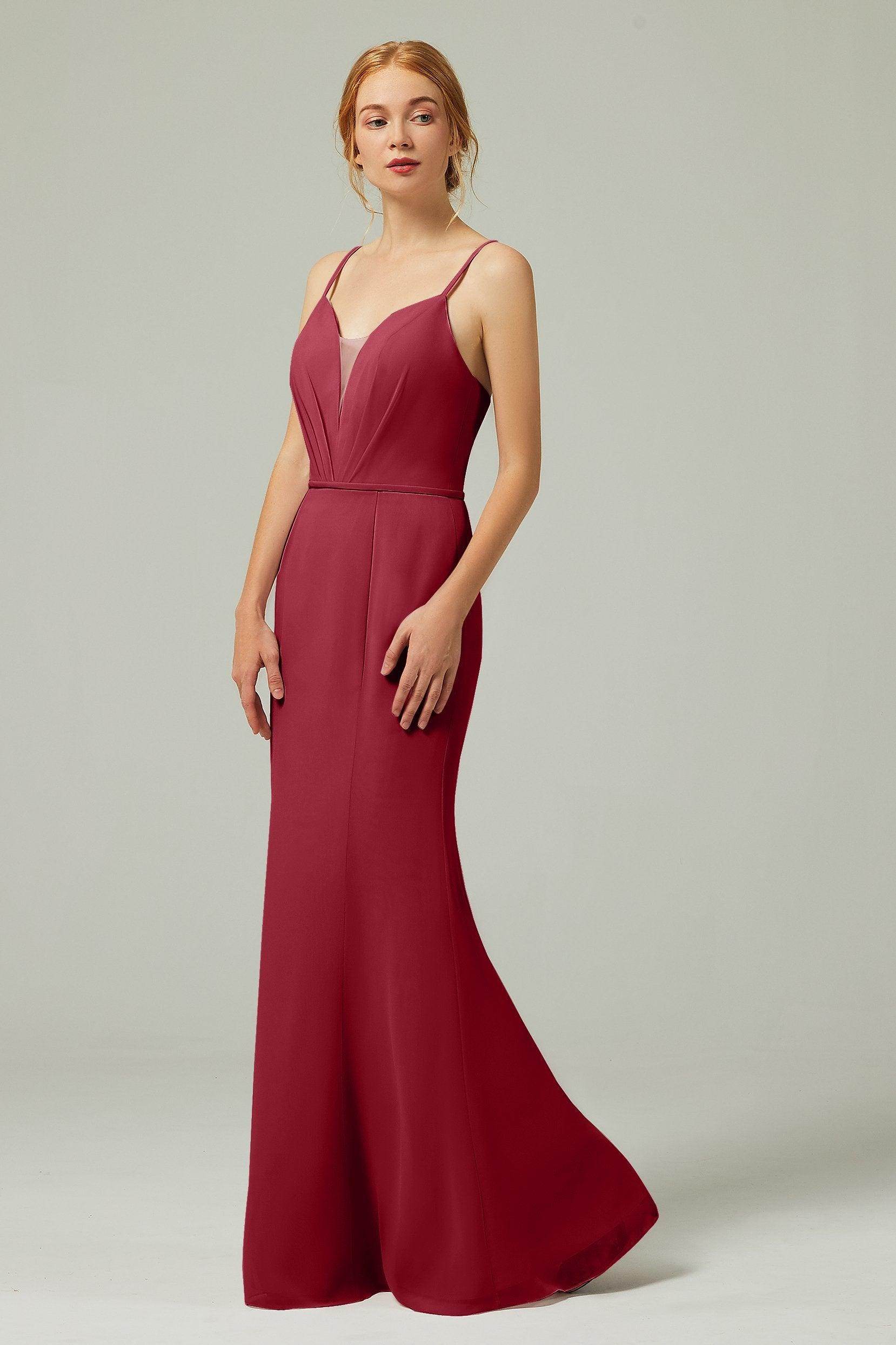 Trumpet-Mermaid Floor Length Chiffon Bridesmaid Dress CB0319 - COCOMELODY