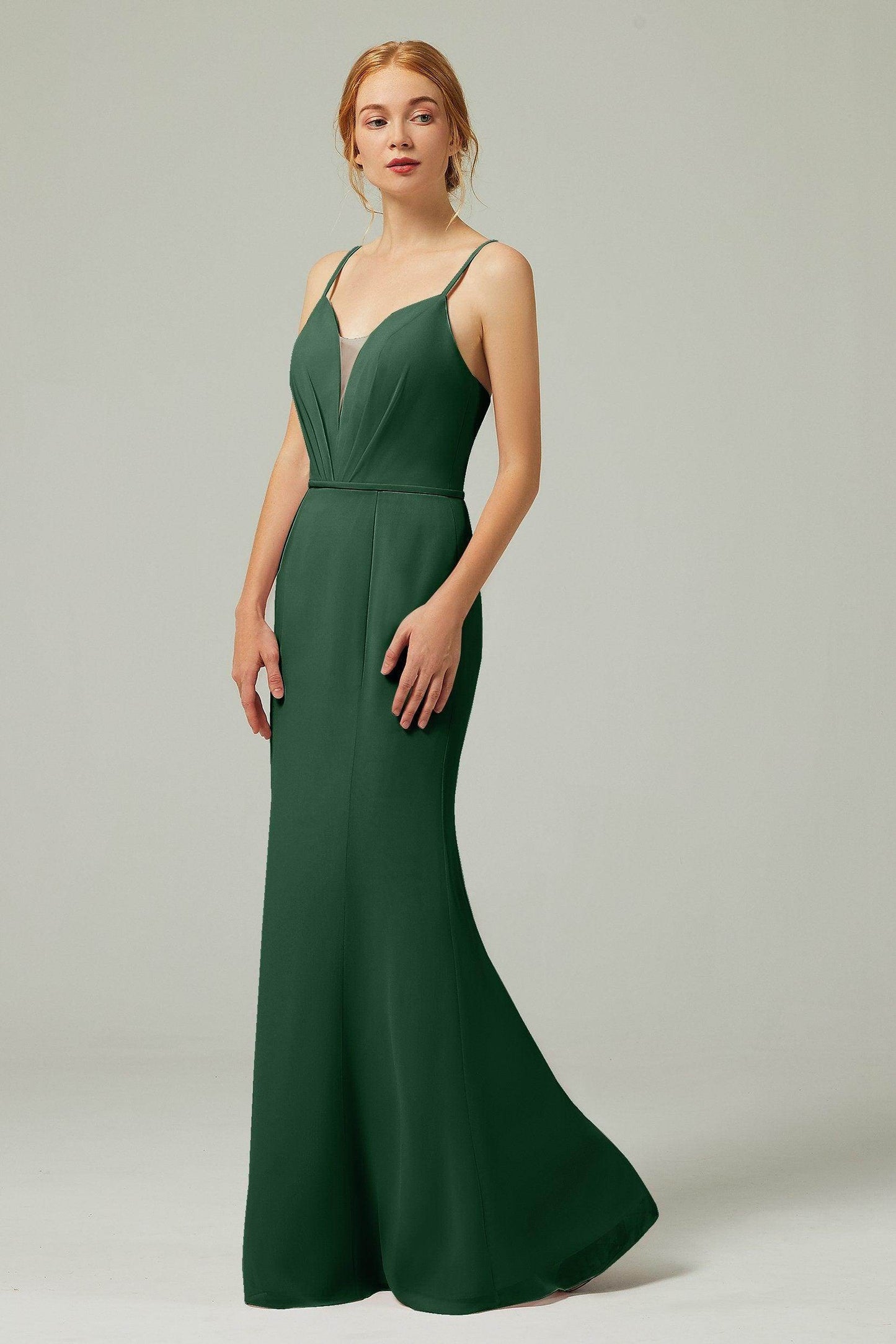 Trumpet-Mermaid Floor Length Chiffon Bridesmaid Dress CB0319 - COCOMELODY