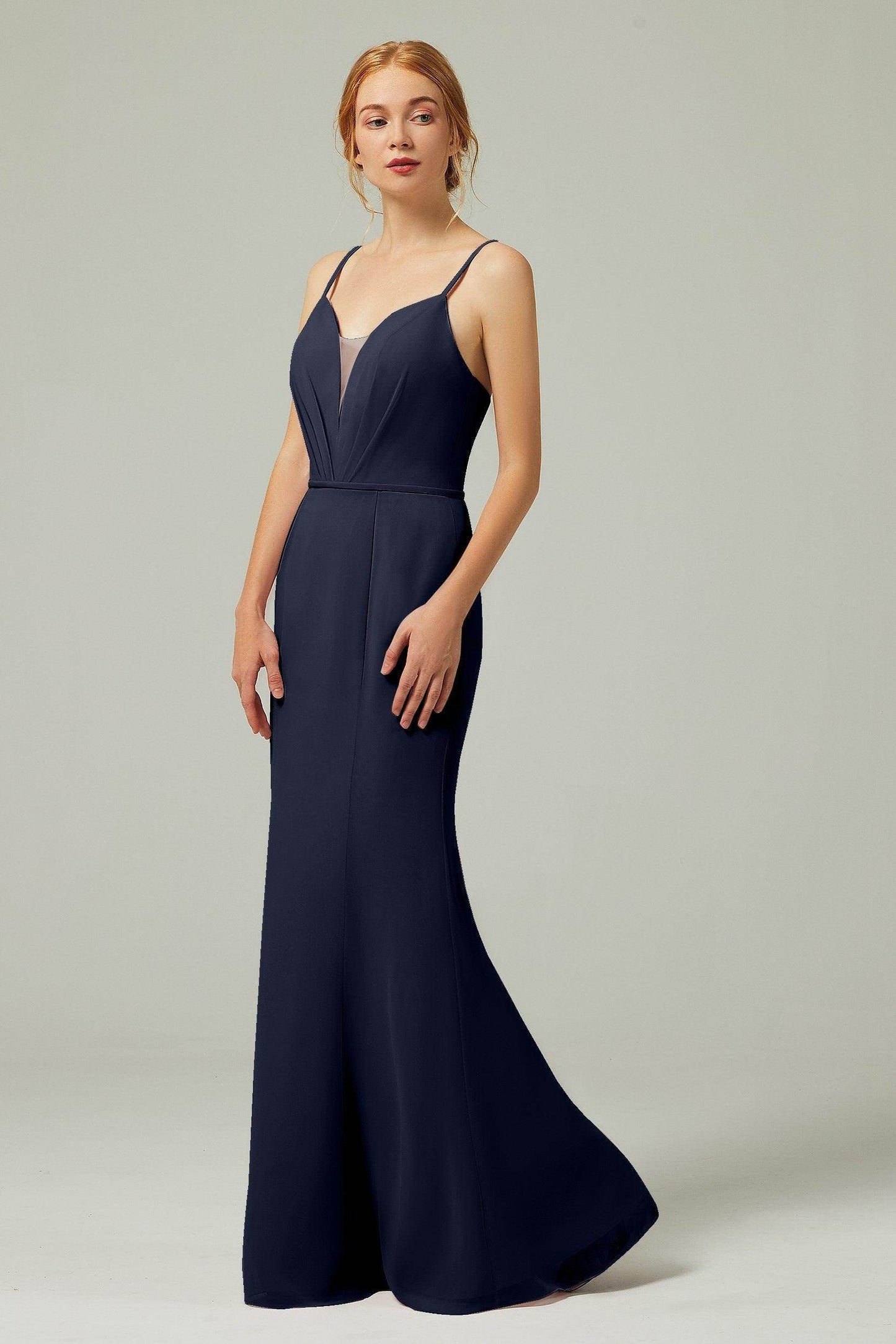 Trumpet-Mermaid Floor Length Chiffon Bridesmaid Dress CB0319 - COCOMELODY