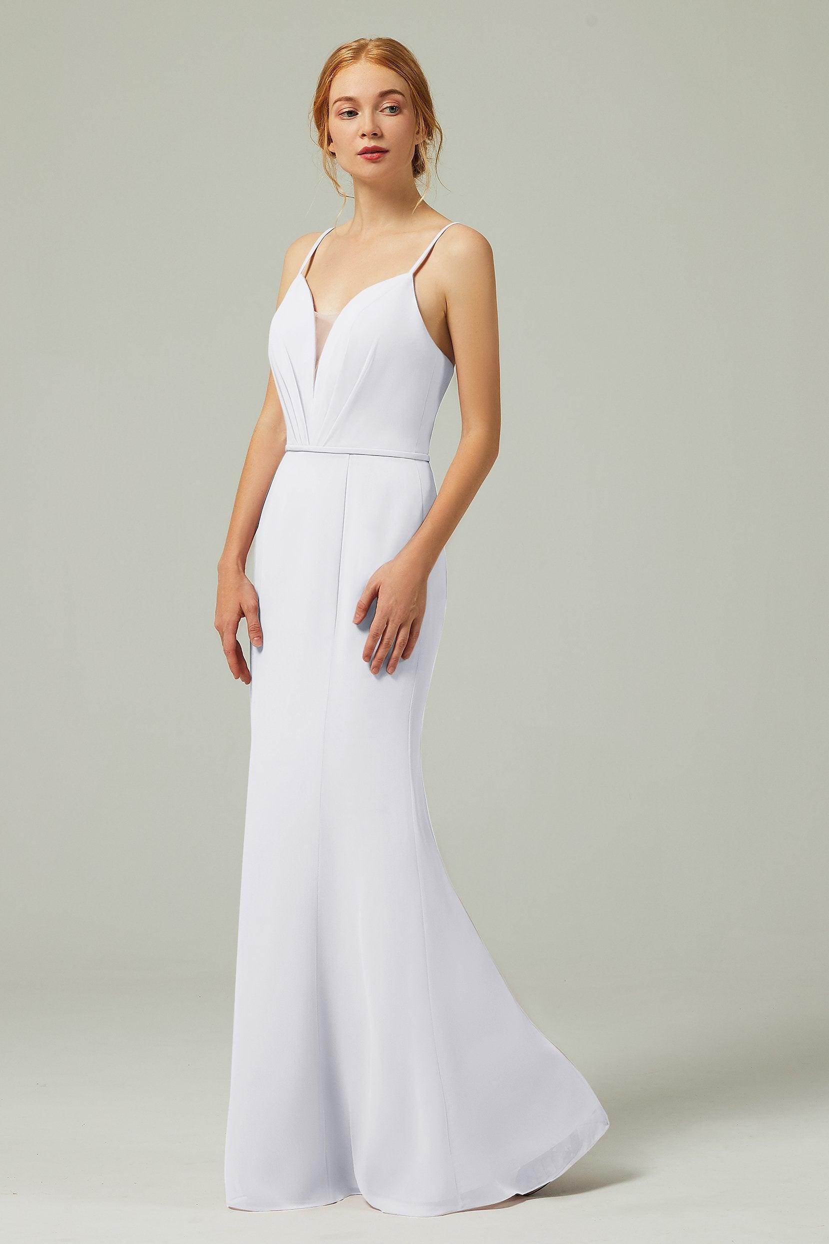 Trumpet-Mermaid Floor Length Chiffon Bridesmaid Dress CB0319 - COCOMELODY