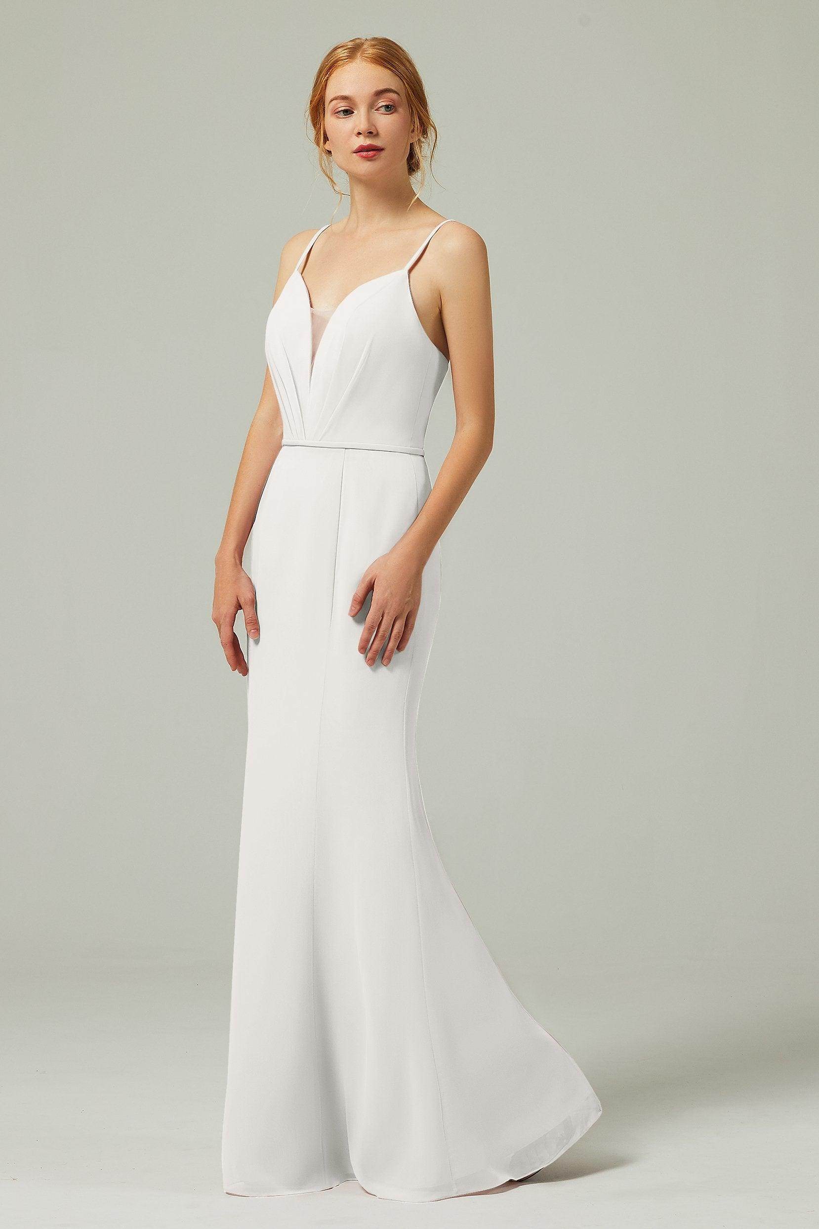 Trumpet-Mermaid Floor Length Chiffon Bridesmaid Dress CB0319 - COCOMELODY