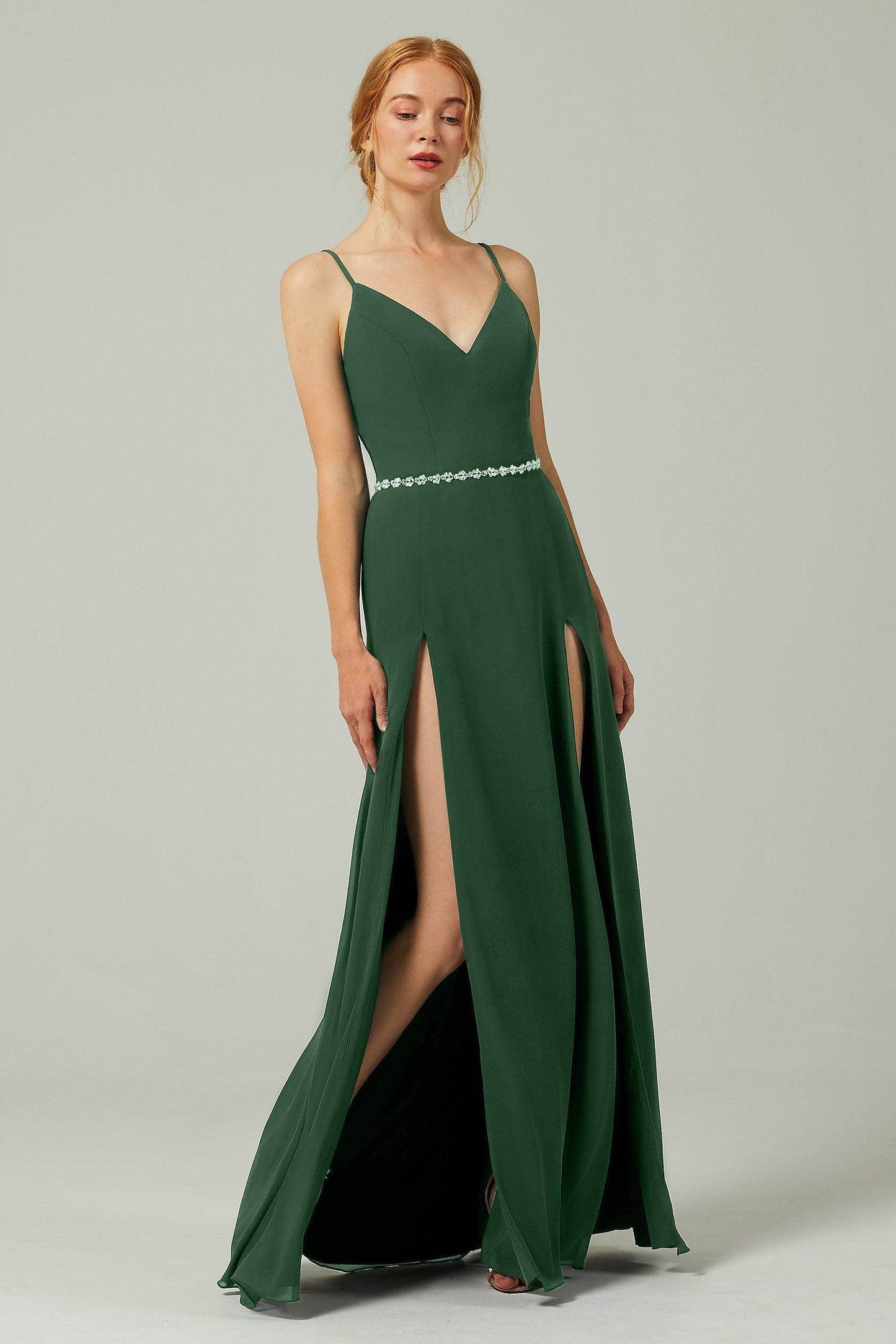 A-Line Floor Length Chiffon Bridesmaid Dress CB0321 - COCOMELODY