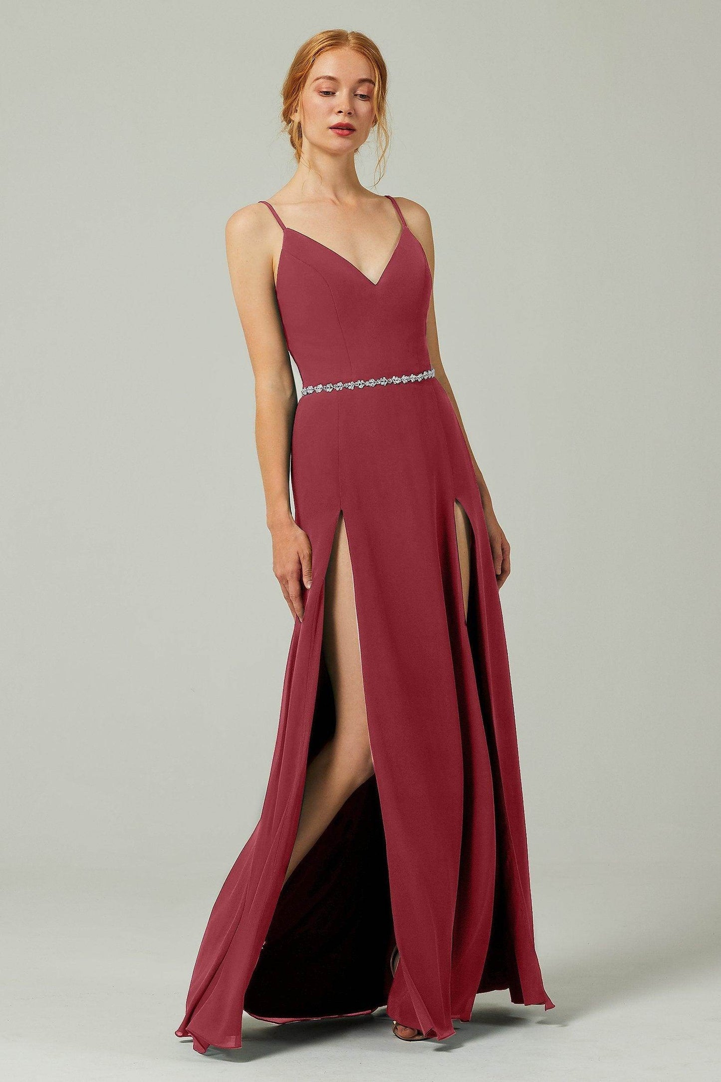 A-Line Floor Length Chiffon Bridesmaid Dress CB0321 - COCOMELODY