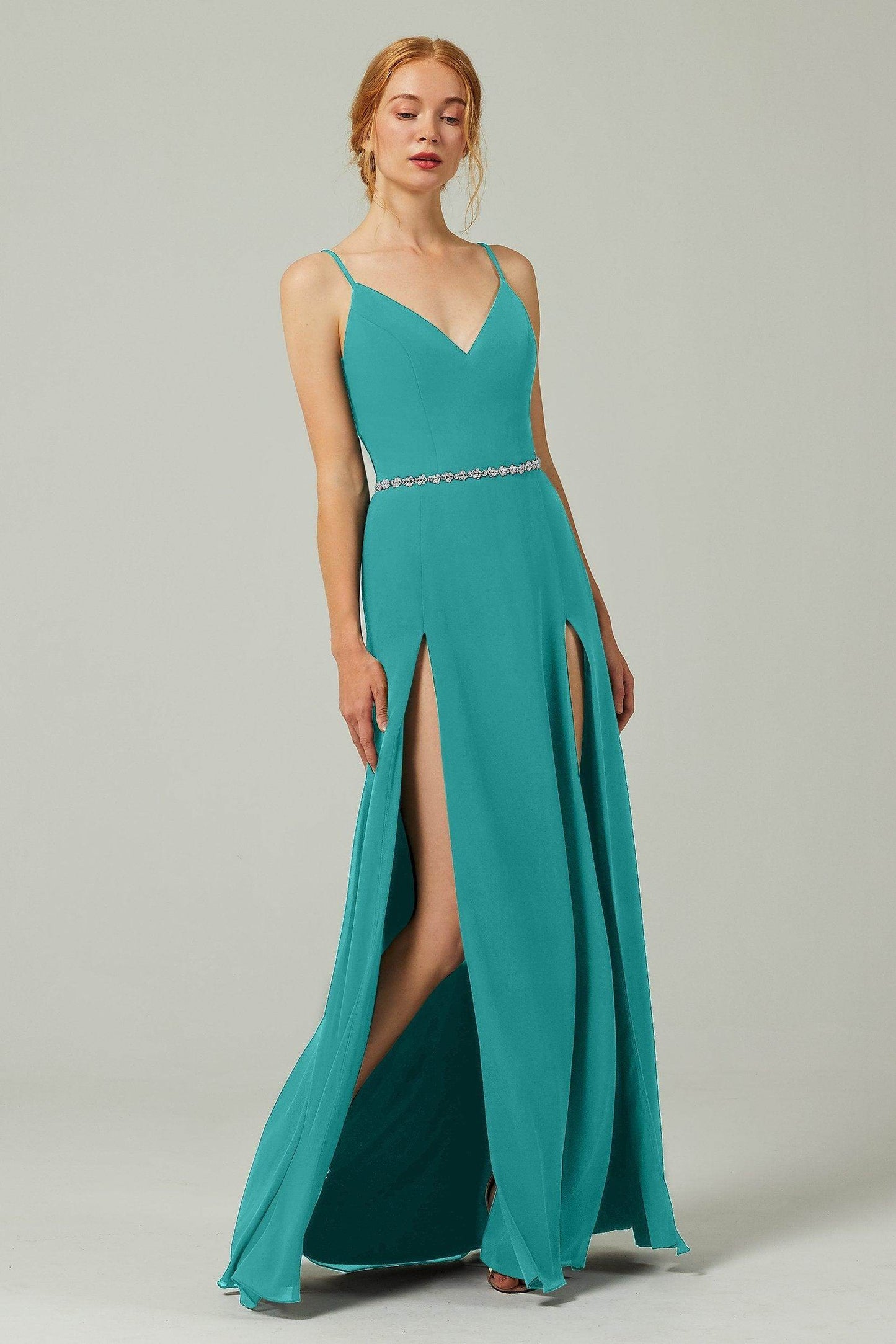 A-Line Floor Length Chiffon Bridesmaid Dress CB0321 - COCOMELODY