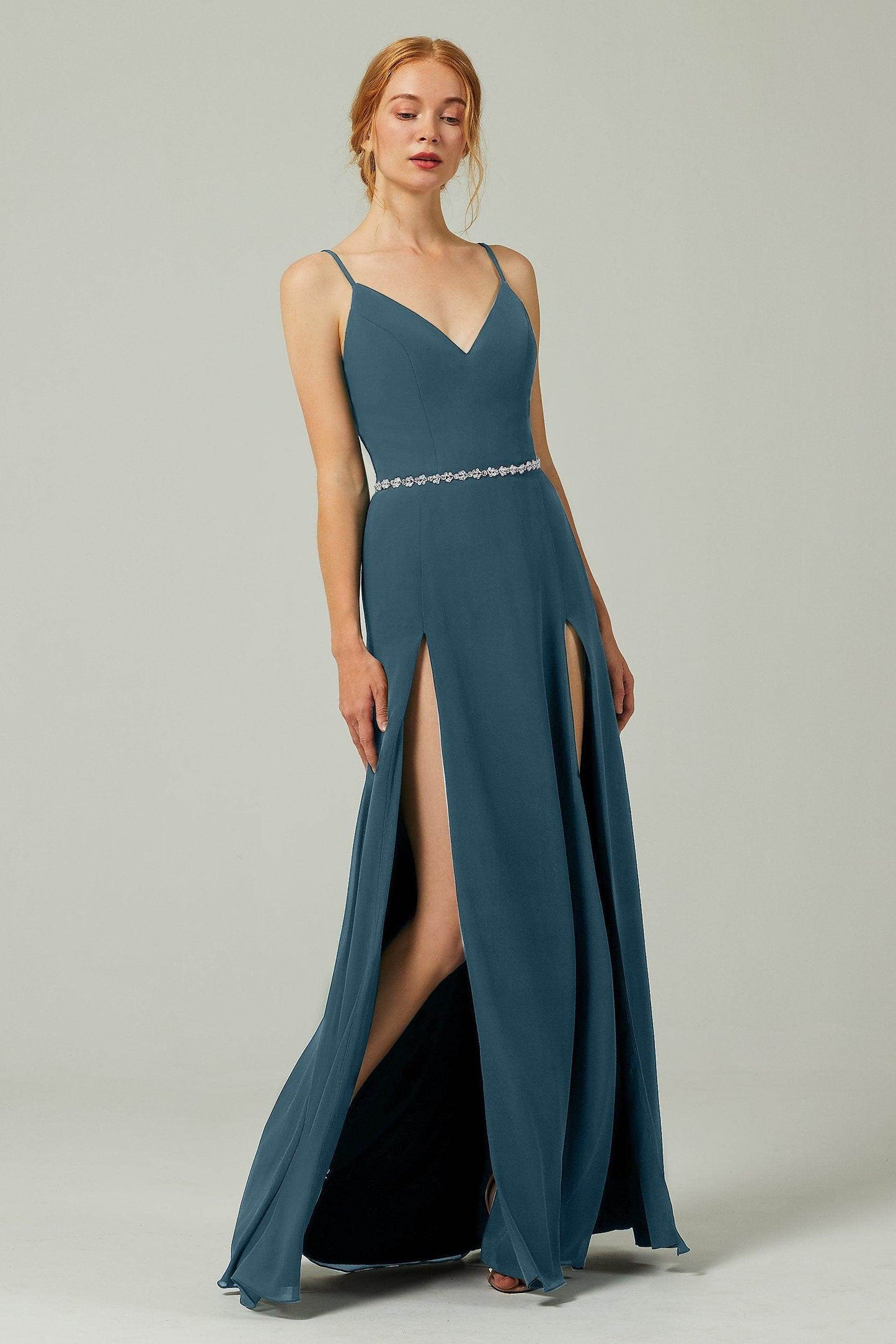 A-Line Floor Length Chiffon Bridesmaid Dress CB0321 - COCOMELODY