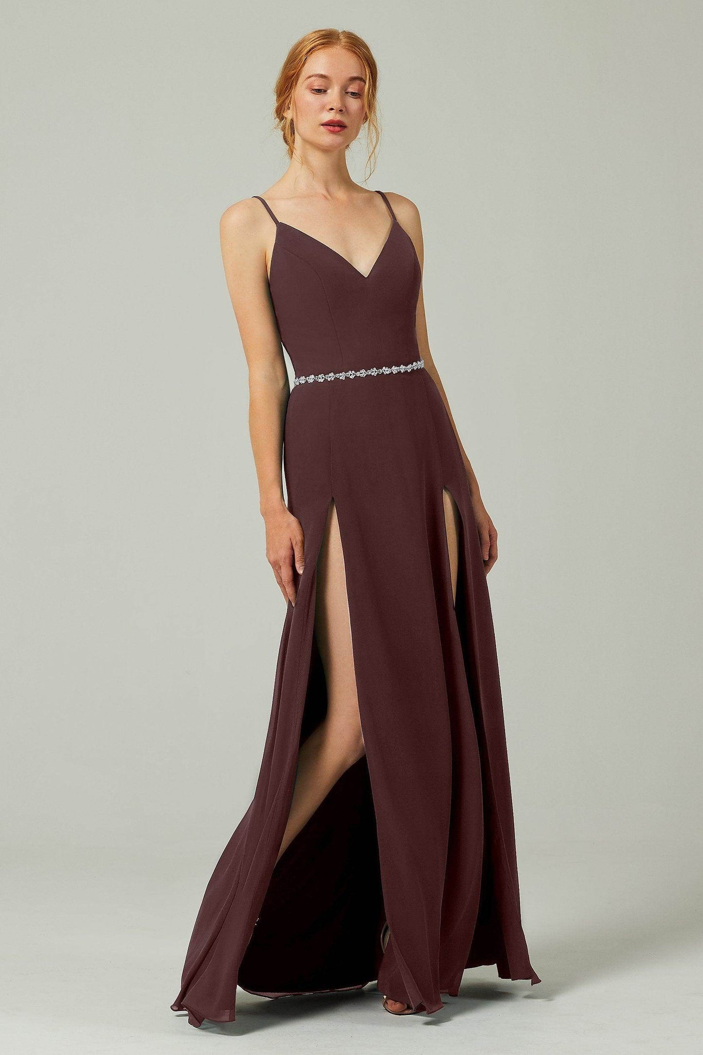 A-Line Floor Length Chiffon Bridesmaid Dress CB0321 - COCOMELODY