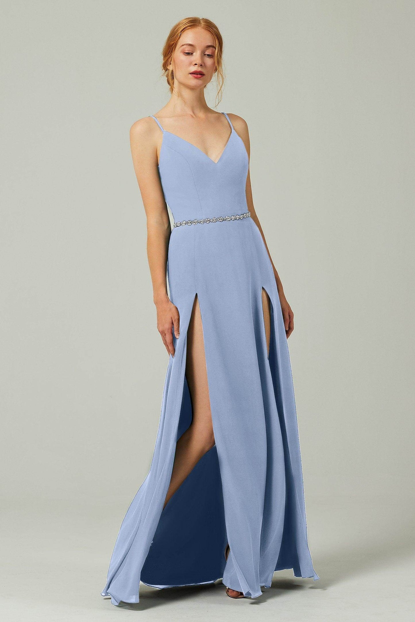 A-Line Floor Length Chiffon Bridesmaid Dress CB0321 - COCOMELODY