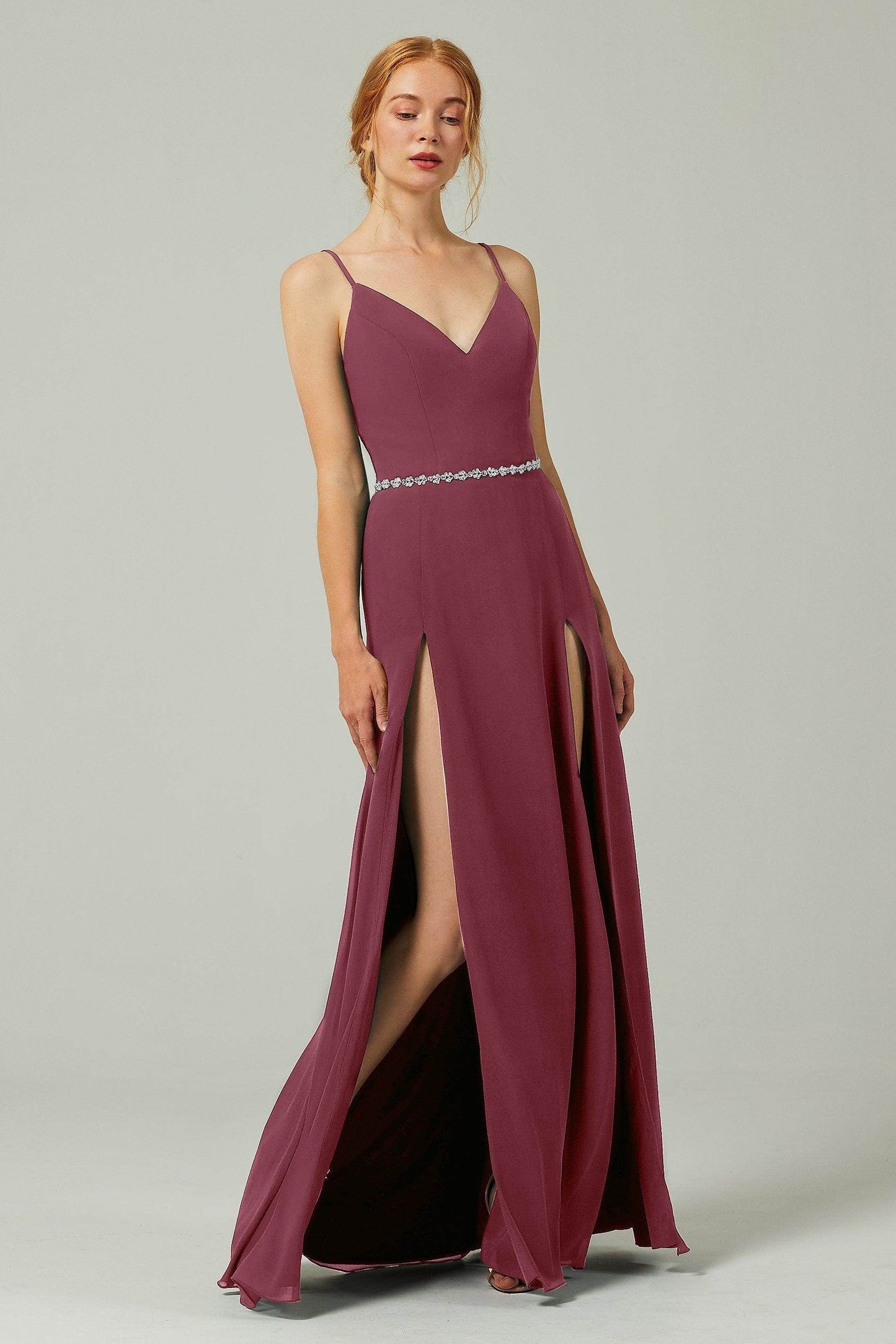 A-Line Floor Length Chiffon Bridesmaid Dress CB0321 - COCOMELODY