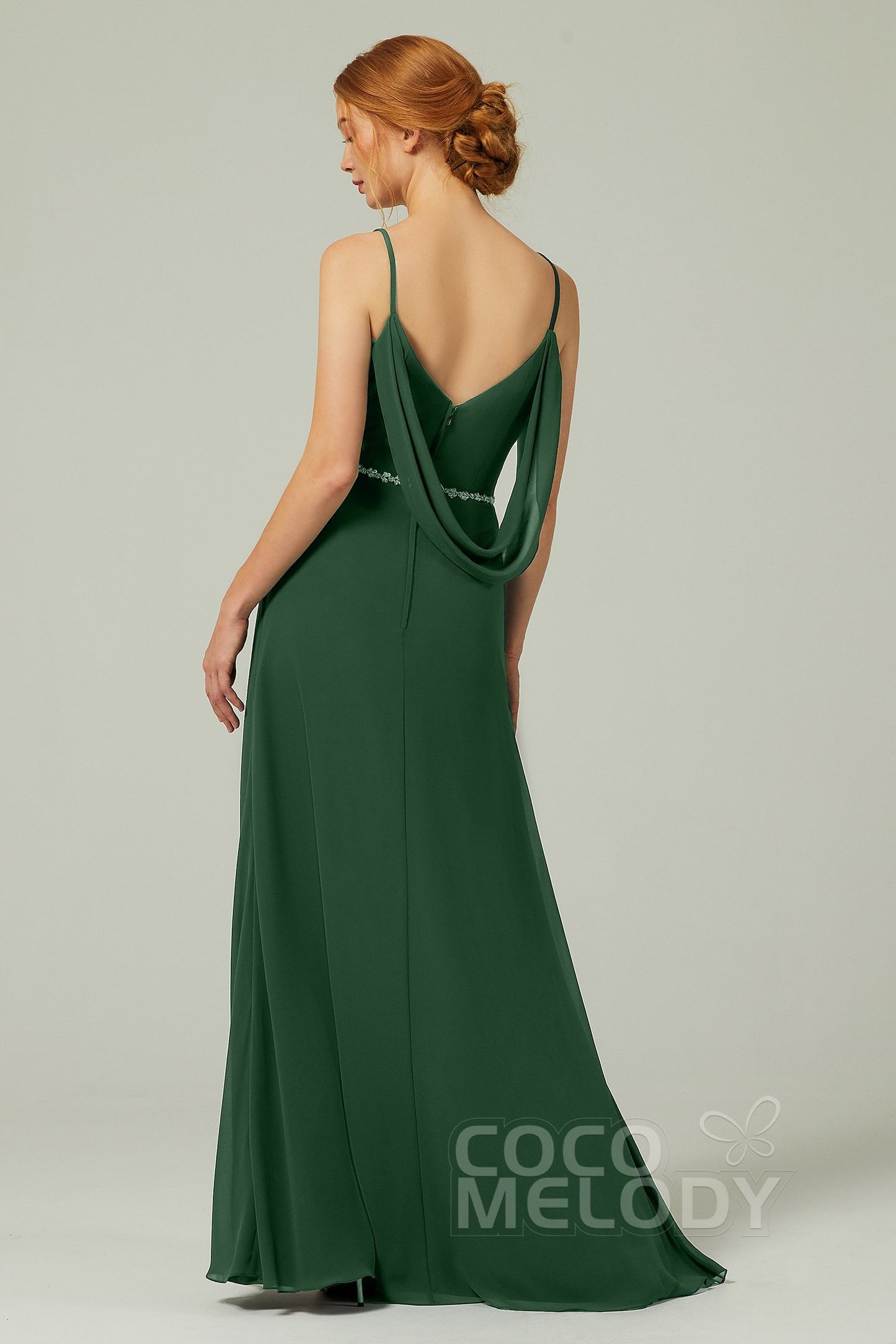 A-Line Floor Length Chiffon Bridesmaid Dress CB0321