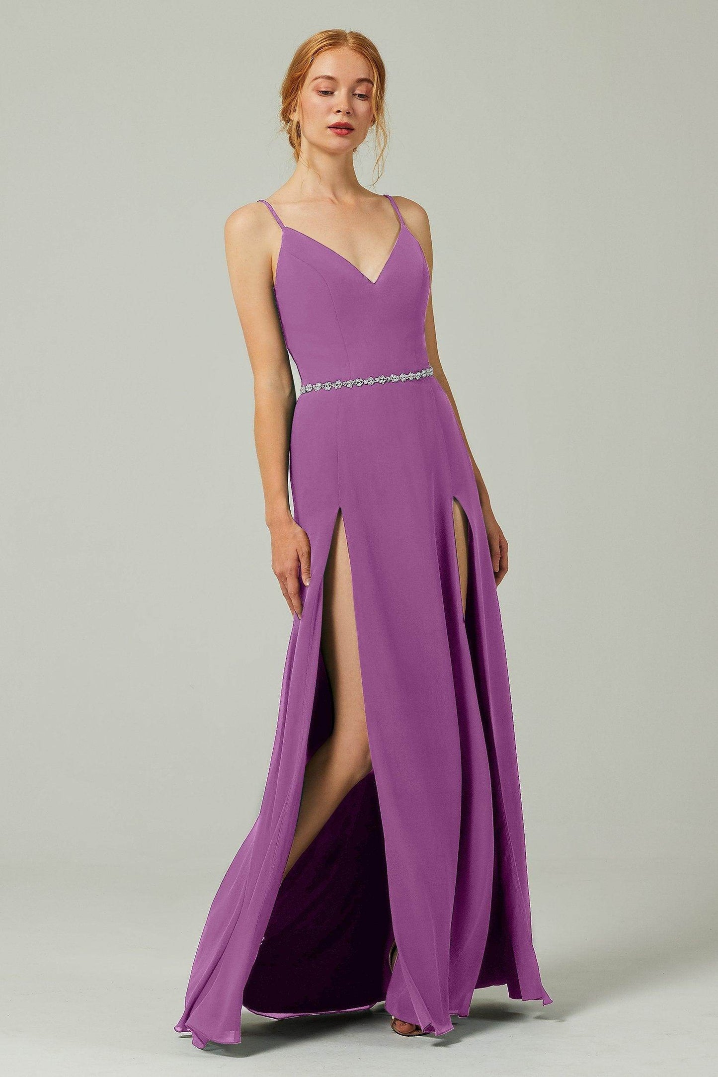 A-Line Floor Length Chiffon Bridesmaid Dress CB0321 - COCOMELODY