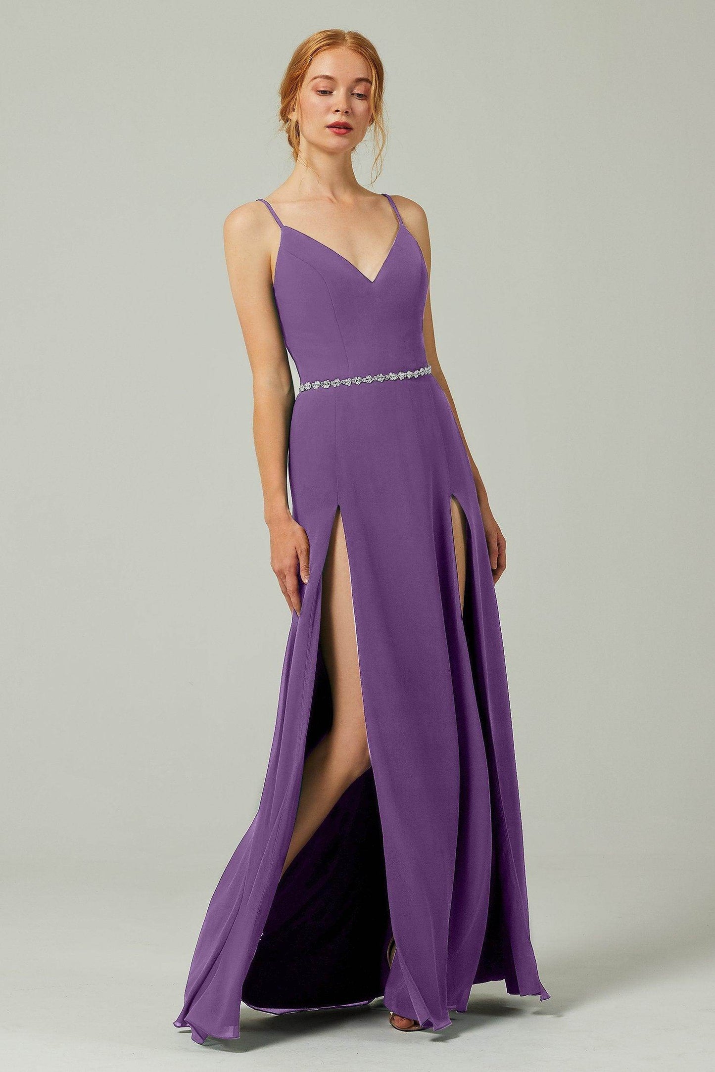 A-Line Floor Length Chiffon Bridesmaid Dress CB0321 - COCOMELODY