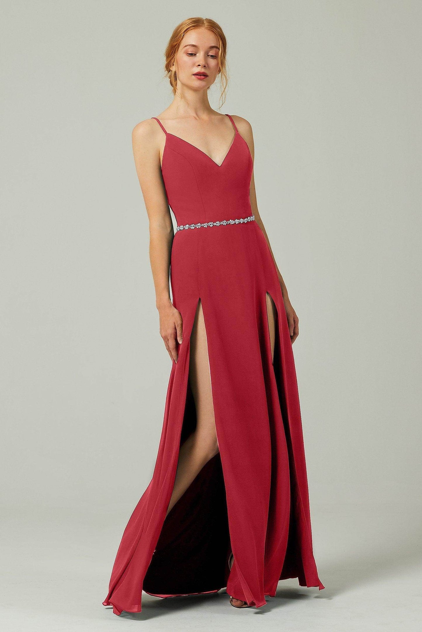 A-Line Floor Length Chiffon Bridesmaid Dress CB0321 - COCOMELODY