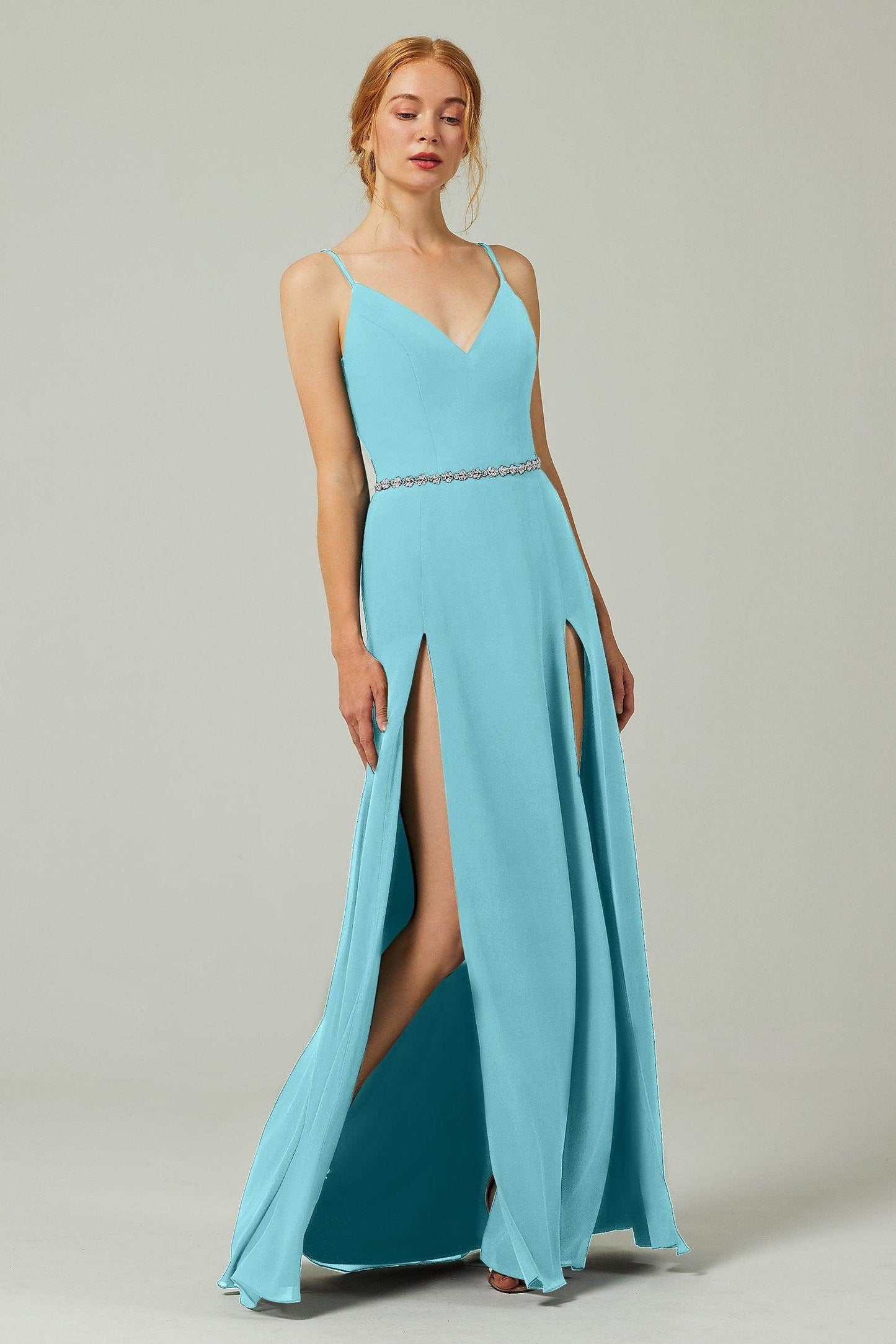 A-Line Floor Length Chiffon Bridesmaid Dress CB0321 - COCOMELODY