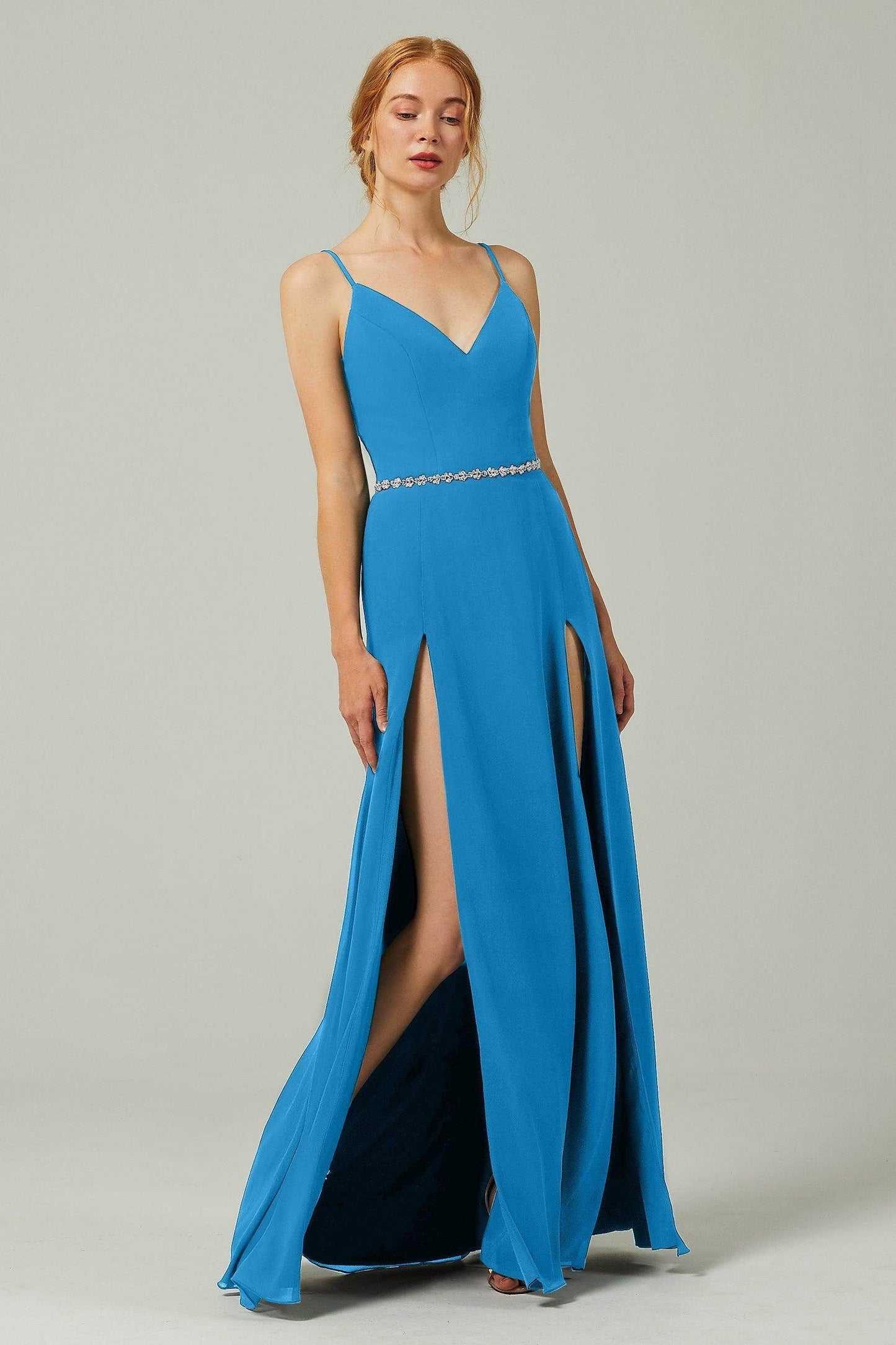 A-Line Floor Length Chiffon Bridesmaid Dress CB0321 - COCOMELODY