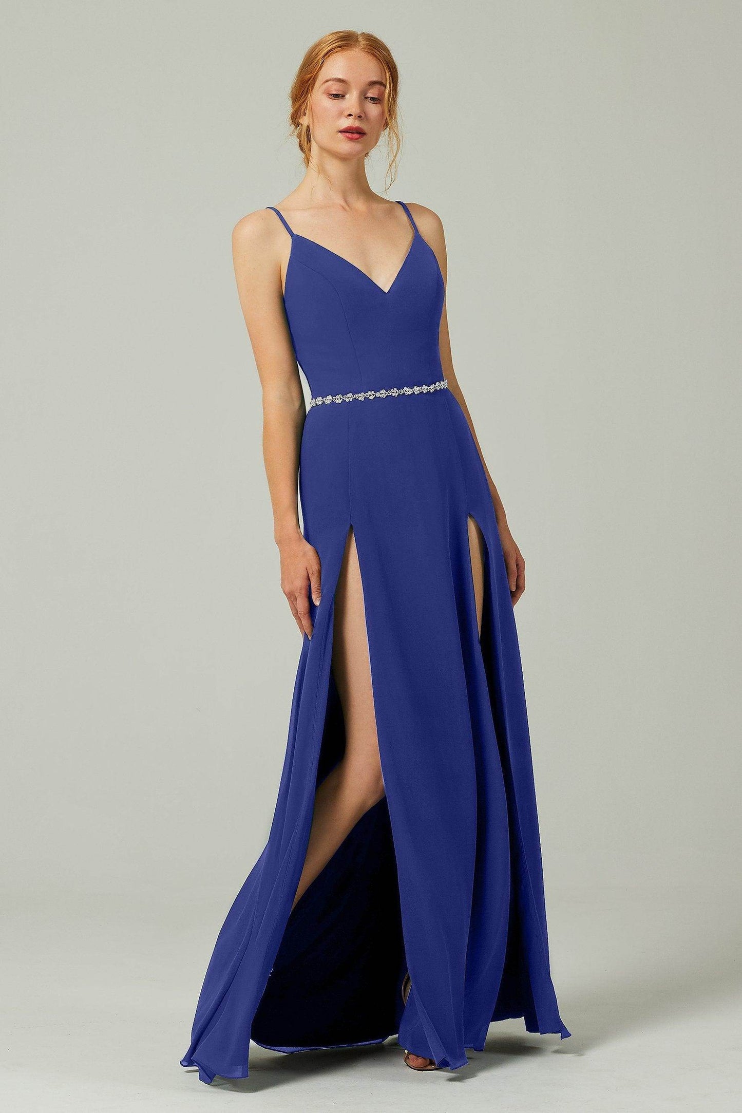 A-Line Floor Length Chiffon Bridesmaid Dress CB0321 - COCOMELODY