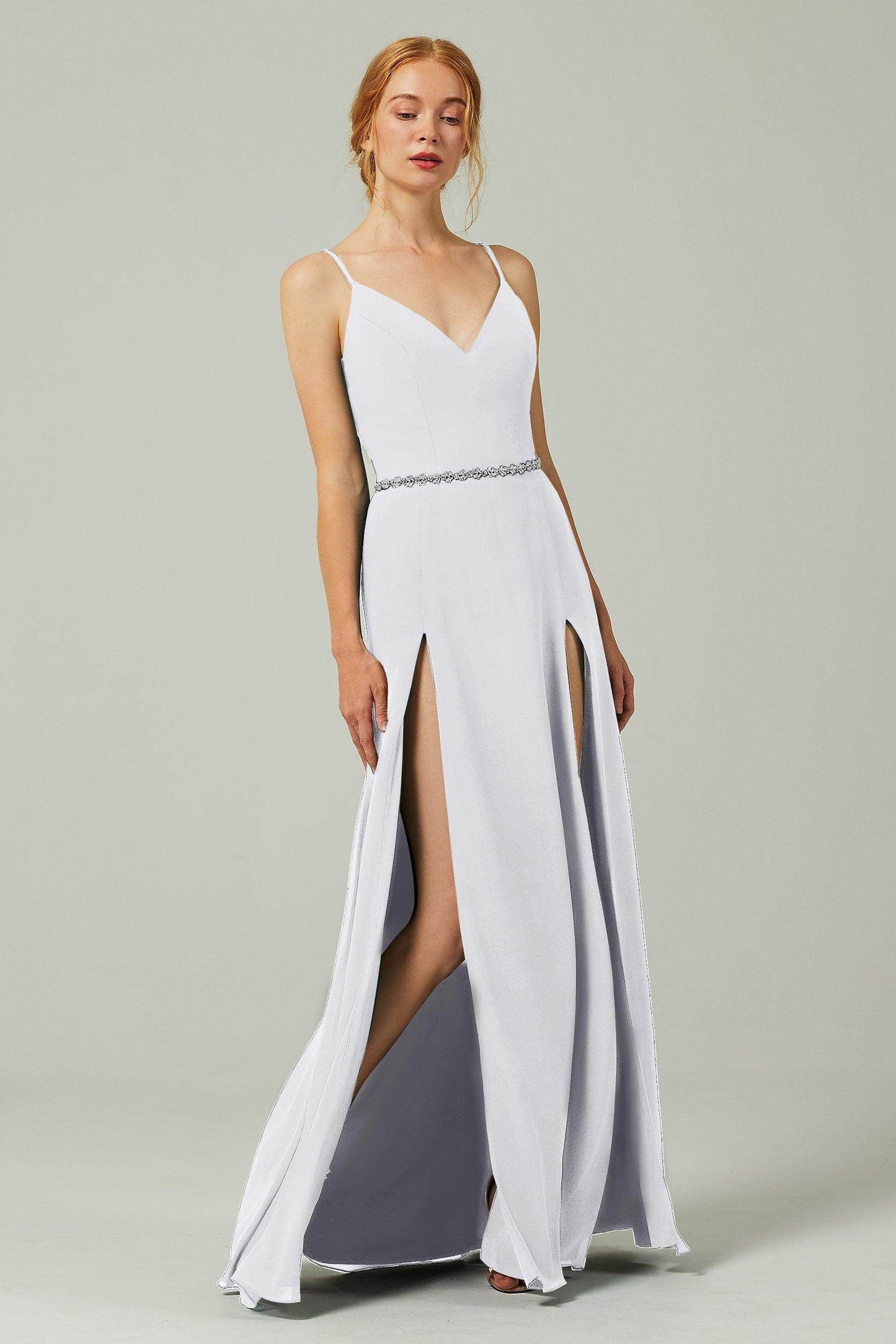 A-Line Floor Length Chiffon Bridesmaid Dress CB0321 - COCOMELODY