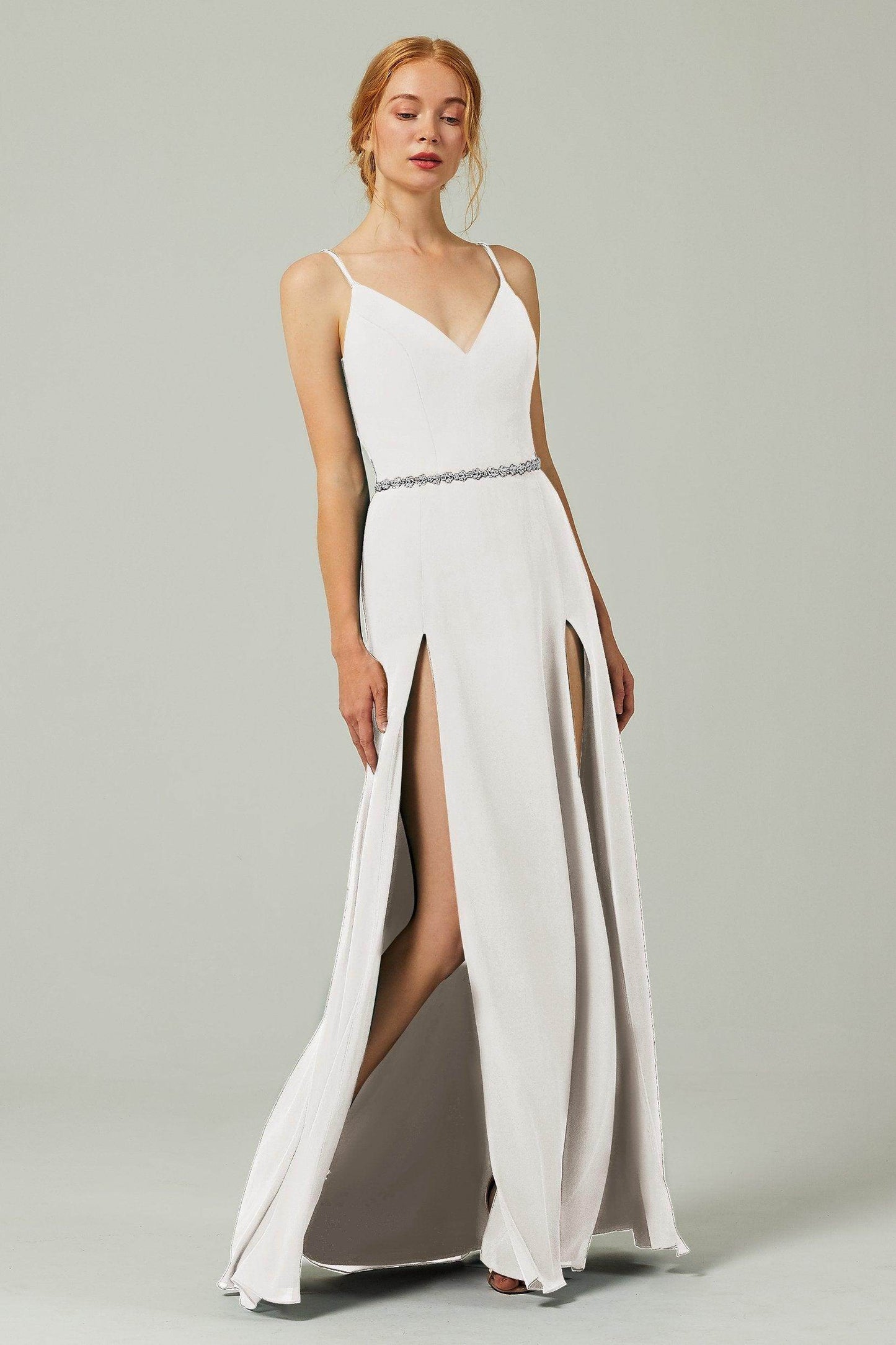 A-Line Floor Length Chiffon Bridesmaid Dress CB0321 - COCOMELODY
