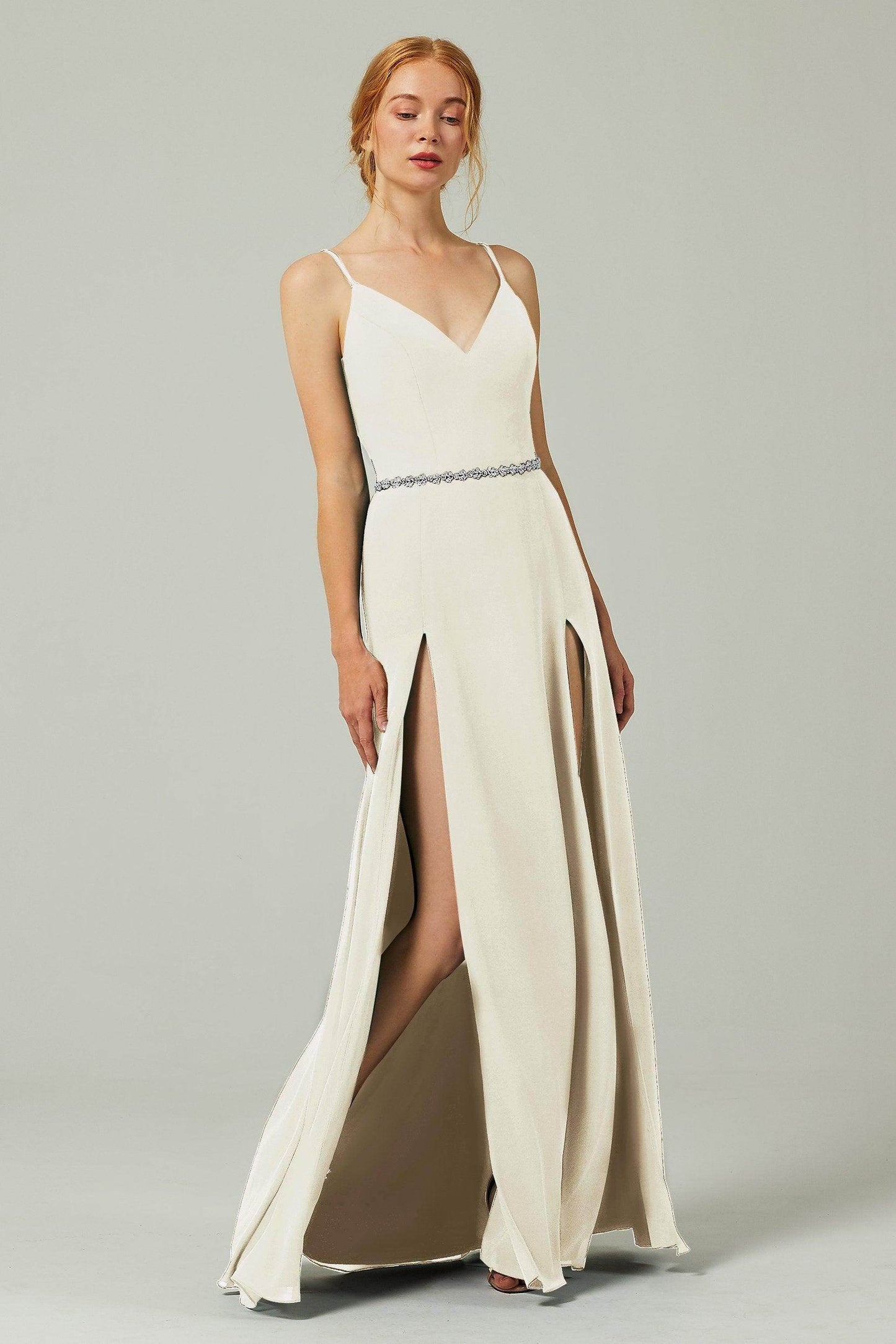 A-Line Floor Length Chiffon Bridesmaid Dress CB0321 - COCOMELODY