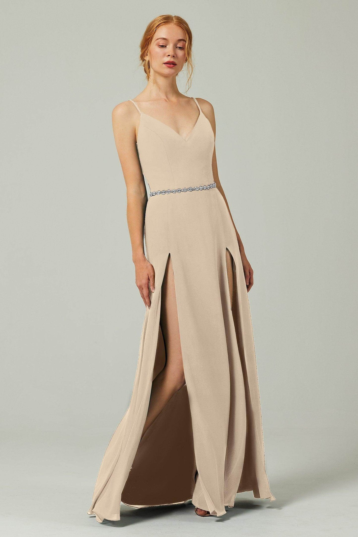 A-Line Floor Length Chiffon Bridesmaid Dress CB0321 - COCOMELODY