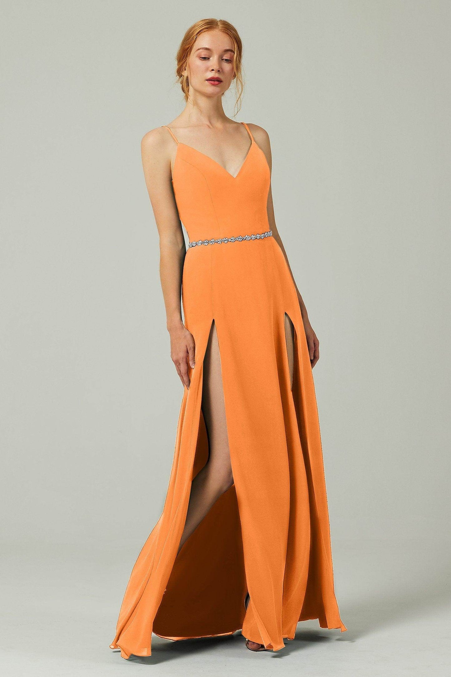 A-Line Floor Length Chiffon Bridesmaid Dress CB0321 - COCOMELODY