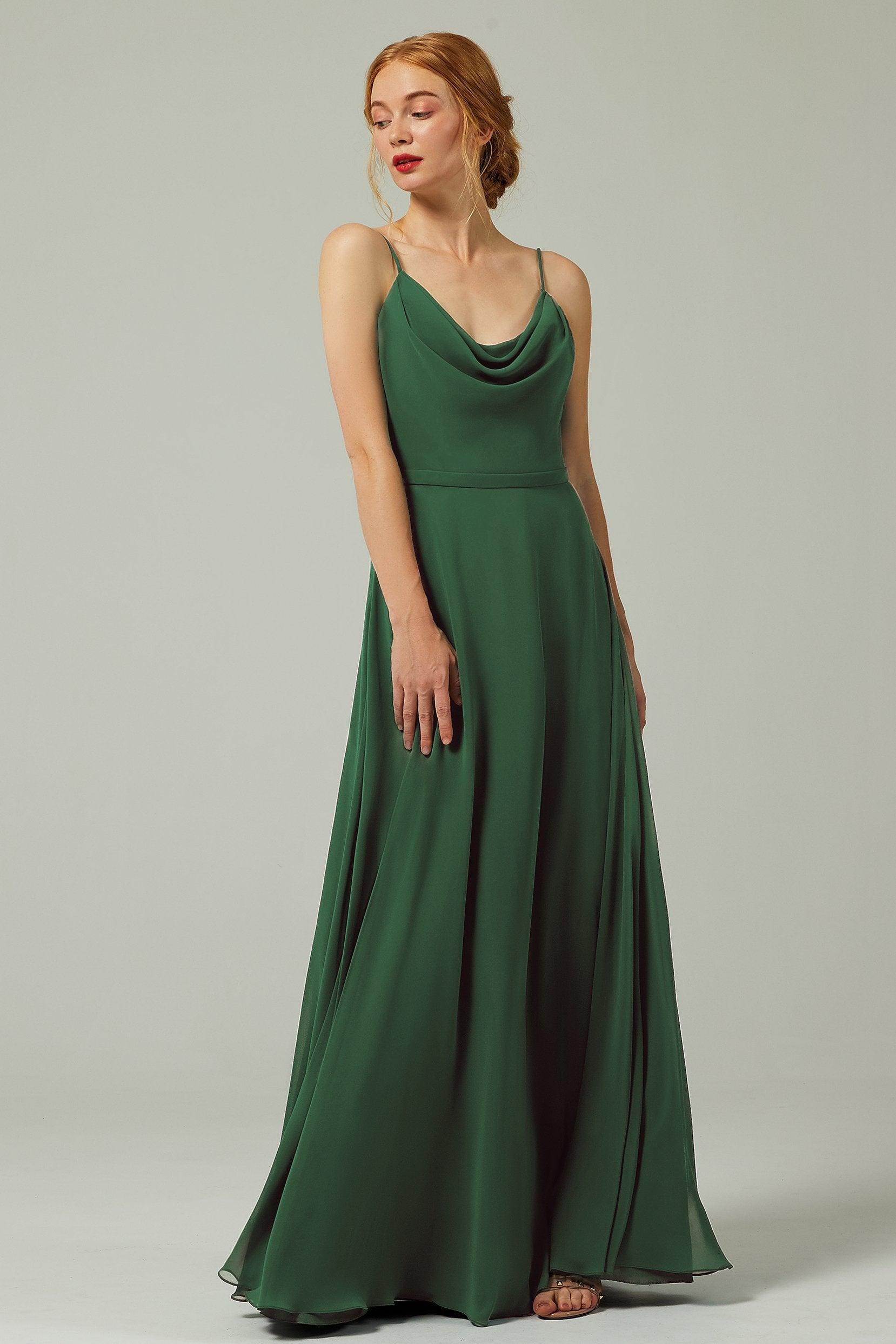 A-Line Floor Length Chiffon Bridesmaid Dress CB0322 - COCOMELODY
