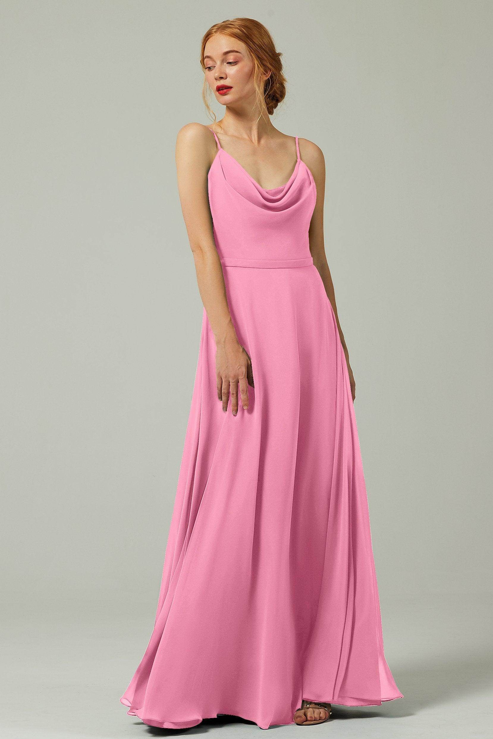 A-Line Floor Length Chiffon Bridesmaid Dress CB0322 - COCOMELODY