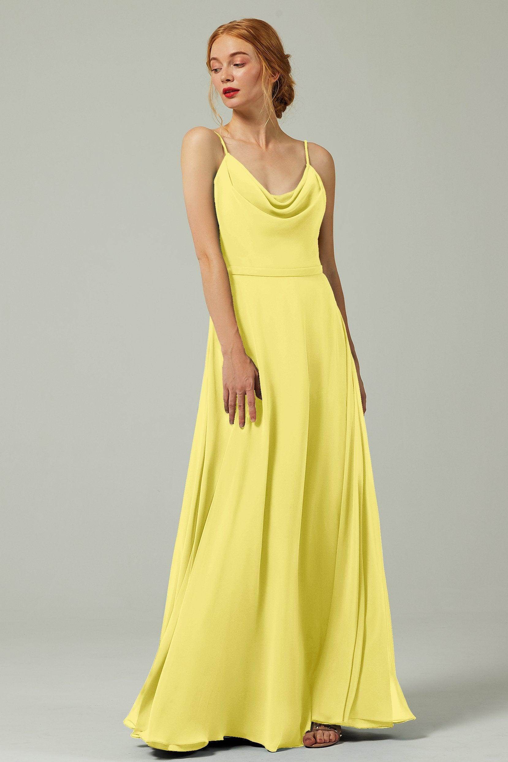 A-Line Floor Length Chiffon Bridesmaid Dress CB0322 - COCOMELODY