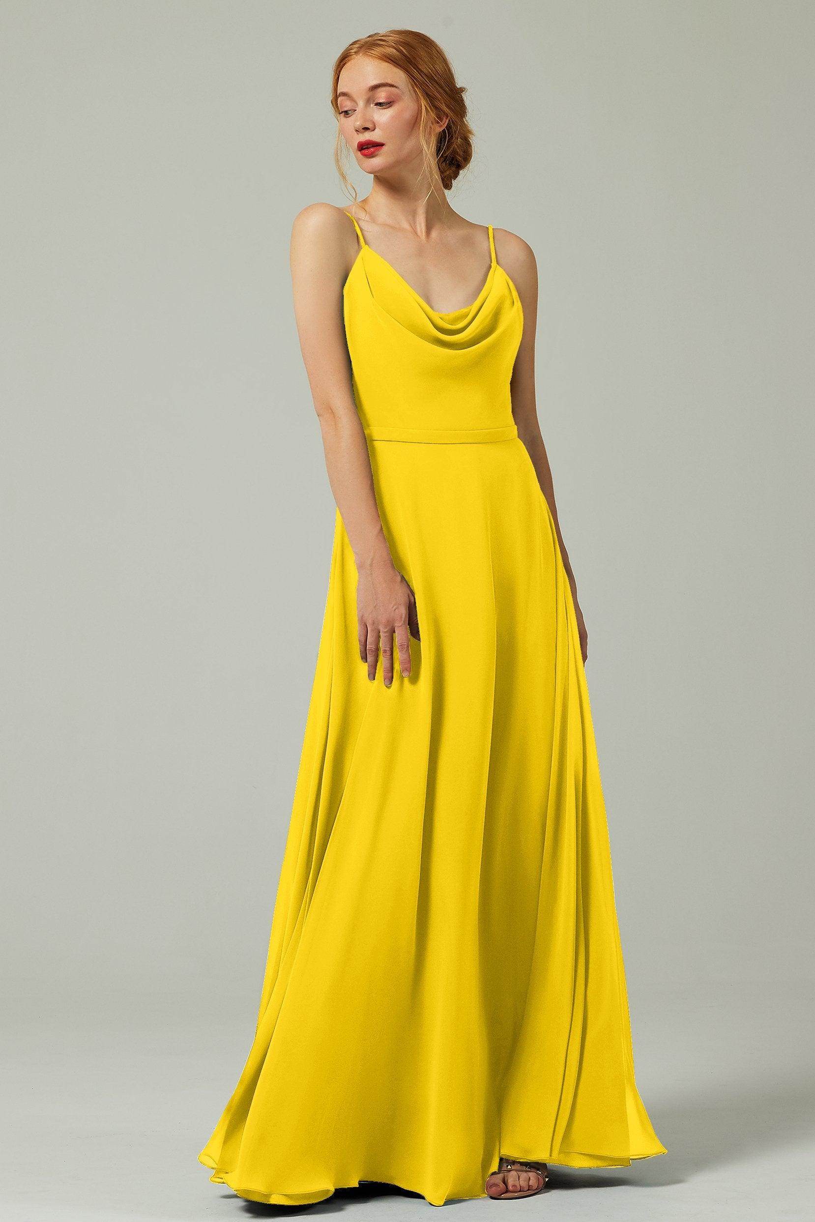 A-Line Floor Length Chiffon Bridesmaid Dress CB0322 - COCOMELODY