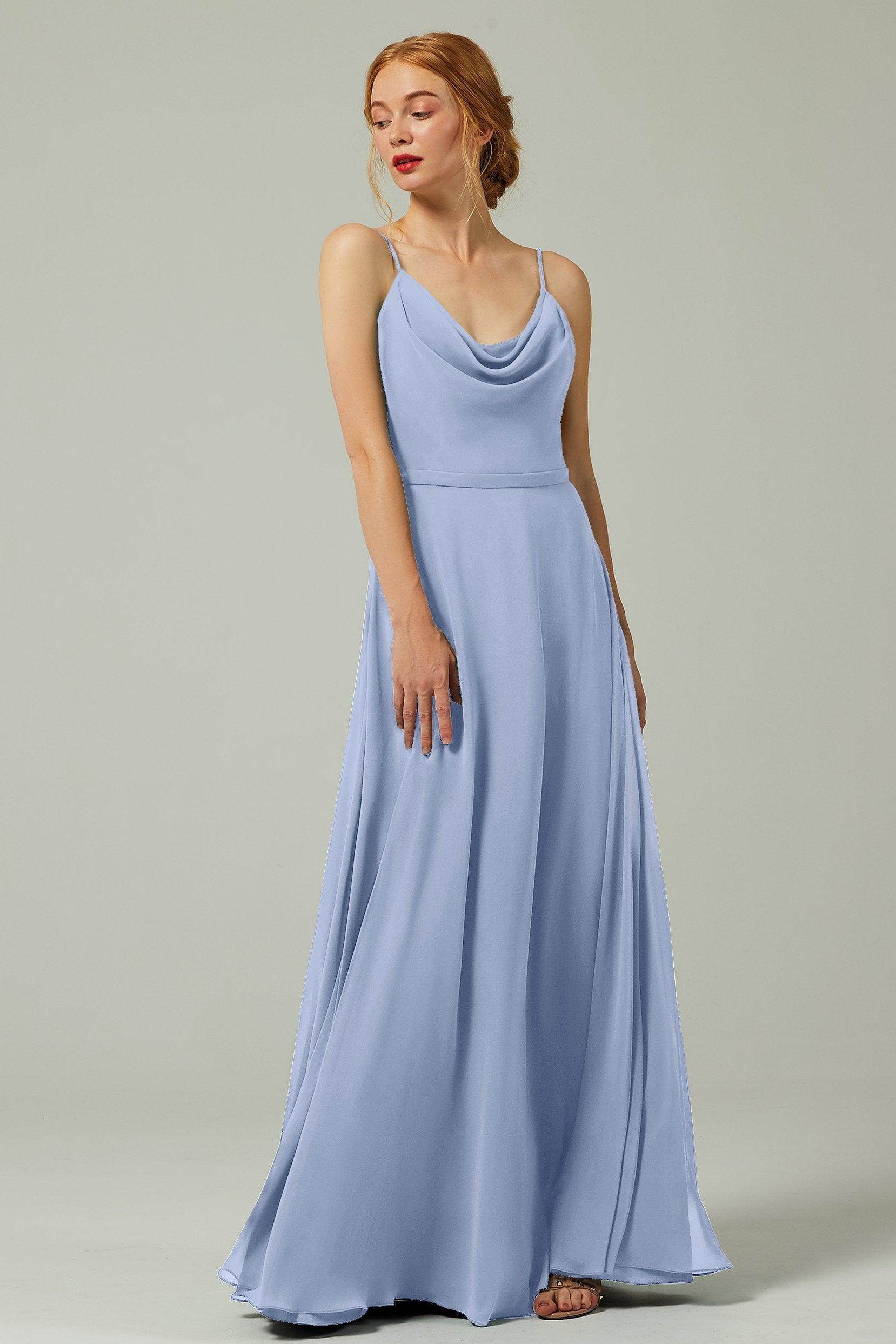 A-Line Floor Length Chiffon Bridesmaid Dress CB0322 - COCOMELODY