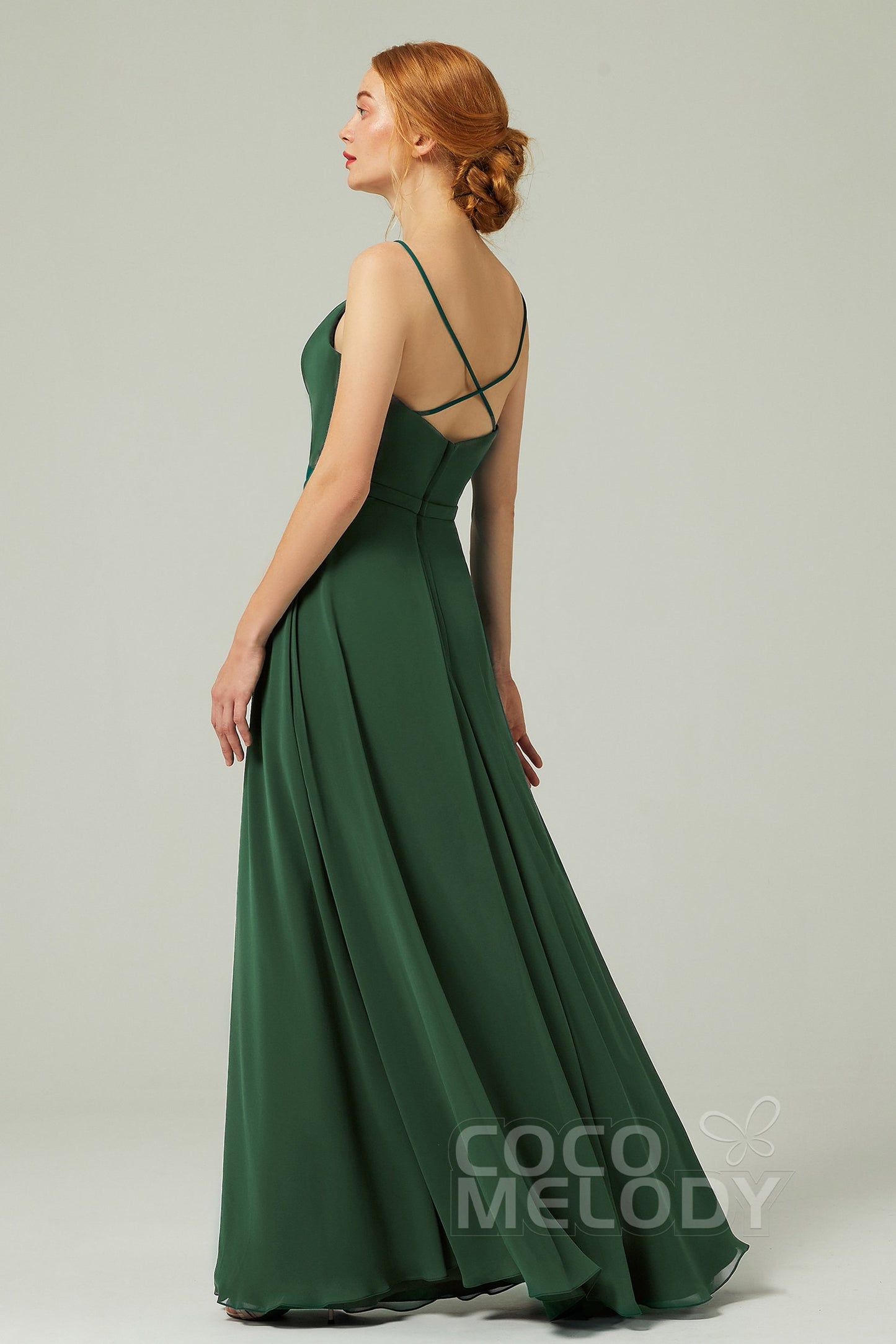 A-Line Floor Length Chiffon Bridesmaid Dress CB0322