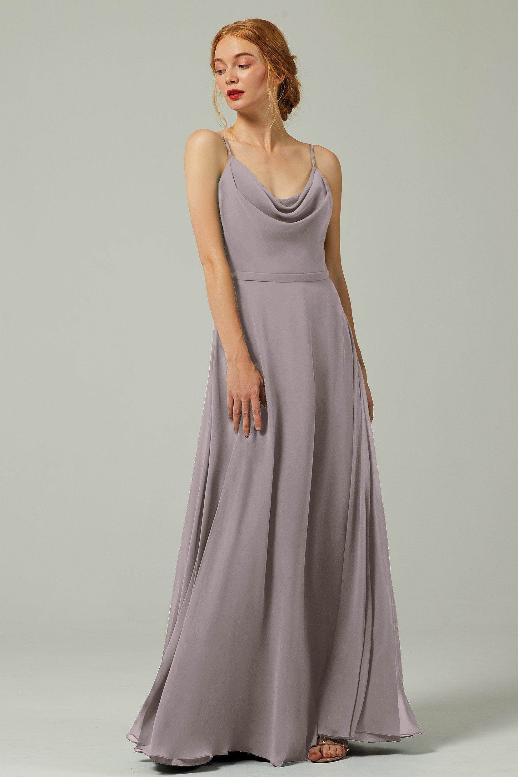A-Line Floor Length Chiffon Bridesmaid Dress CB0322 - COCOMELODY