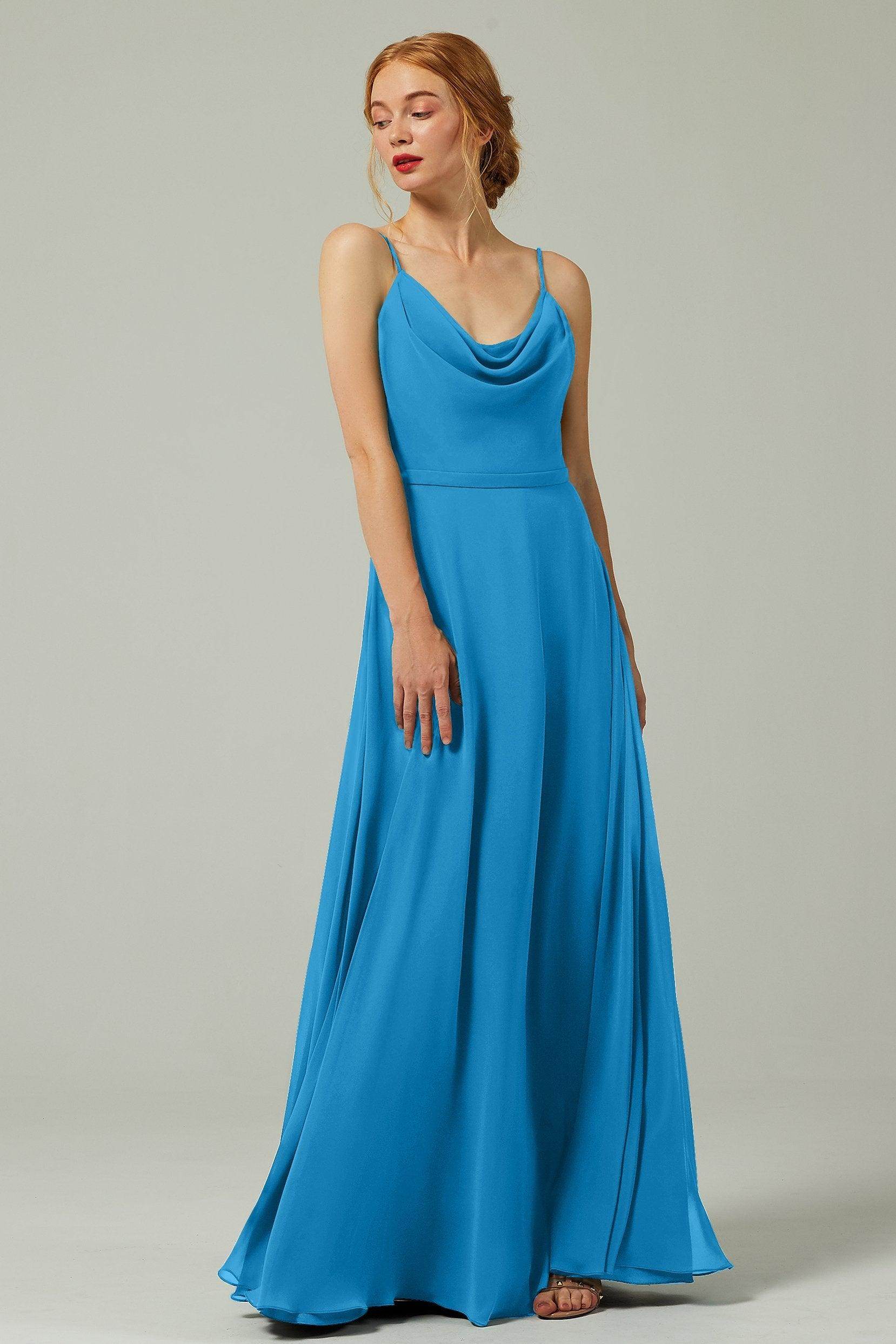A-Line Floor Length Chiffon Bridesmaid Dress CB0322 - COCOMELODY