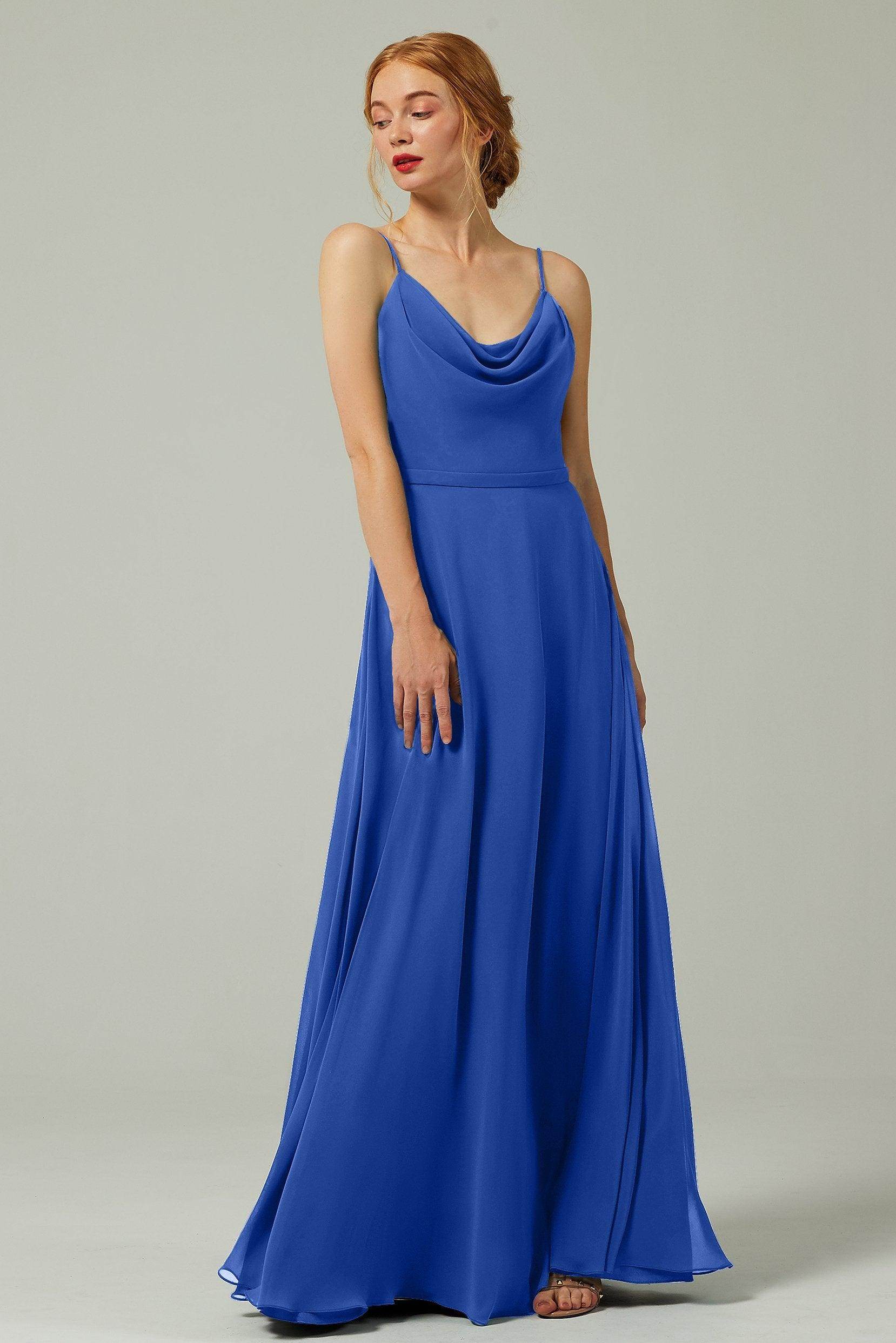 A-Line Floor Length Chiffon Bridesmaid Dress CB0322 - COCOMELODY