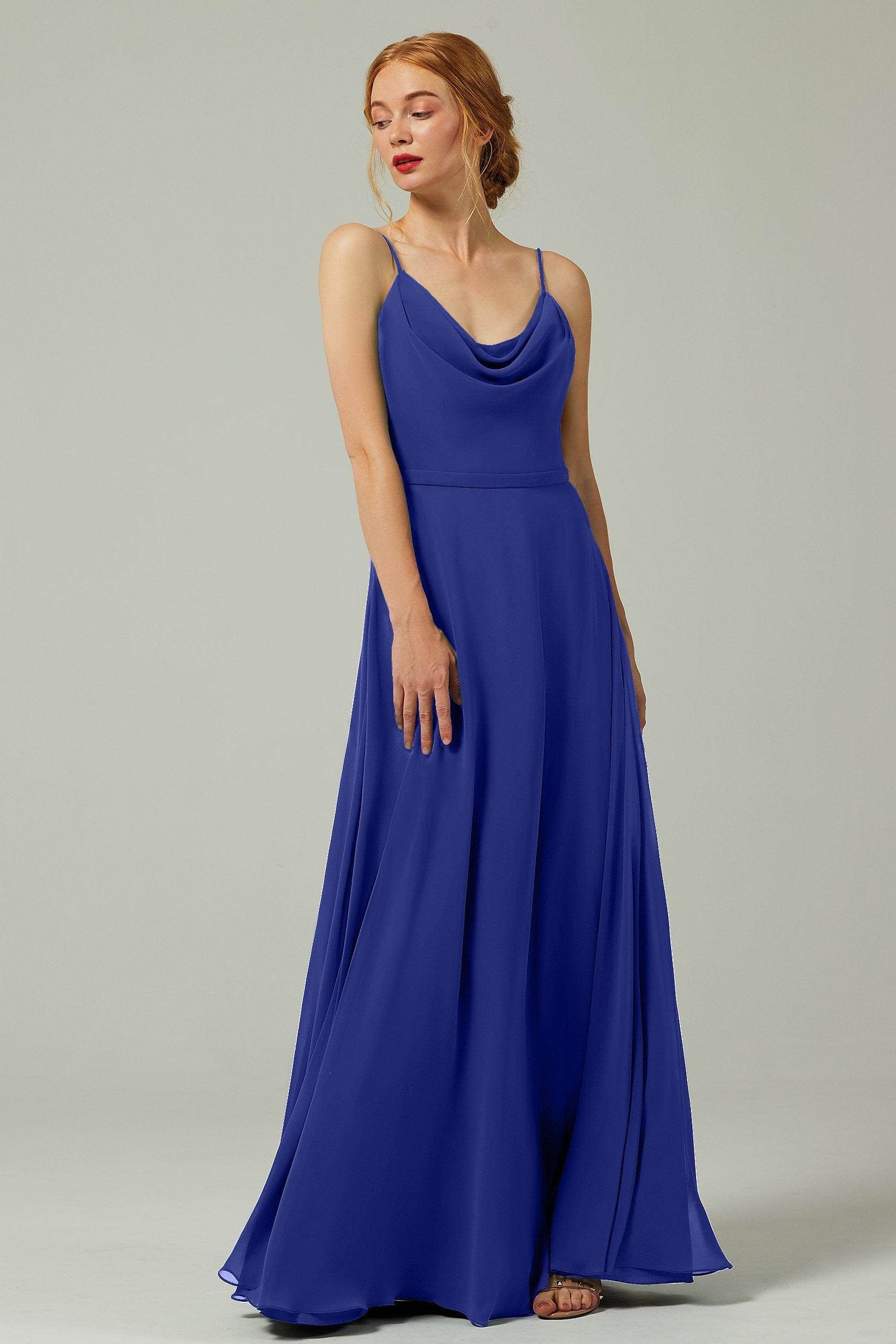 A-Line Floor Length Chiffon Bridesmaid Dress CB0322 - COCOMELODY
