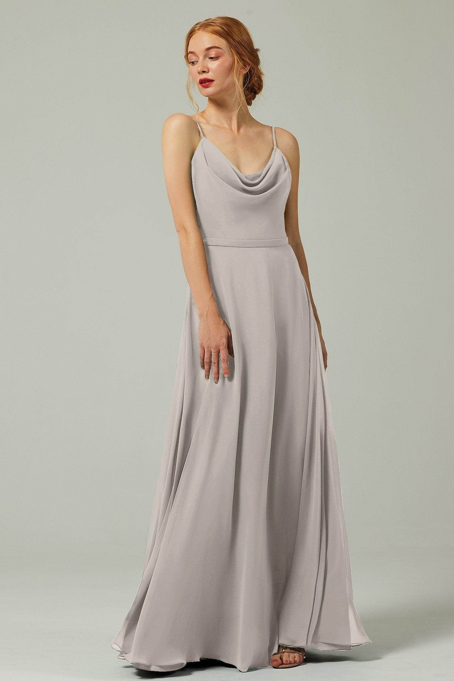A-Line Floor Length Chiffon Bridesmaid Dress CB0322 - COCOMELODY