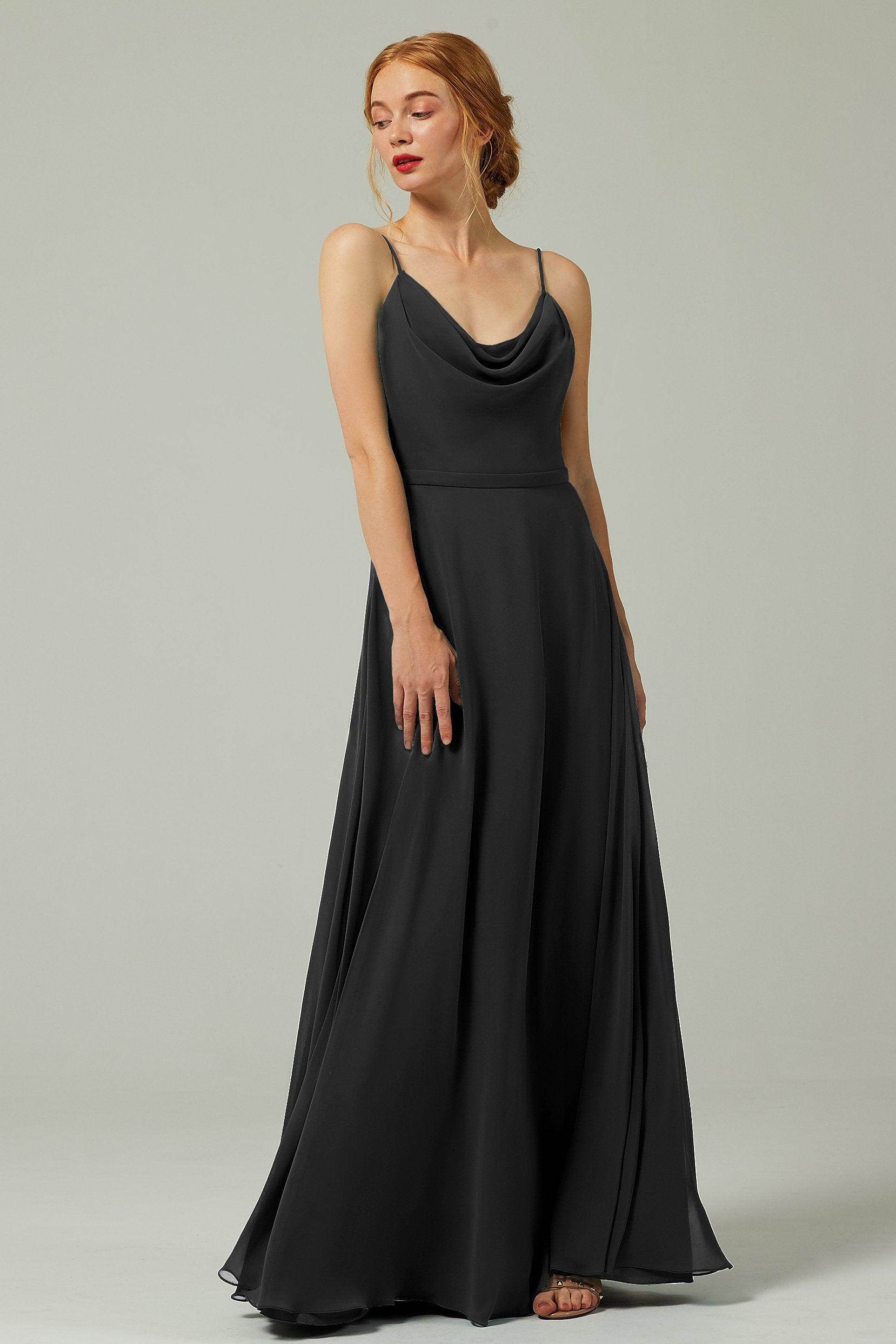 A-Line Floor Length Chiffon Bridesmaid Dress CB0322 - COCOMELODY